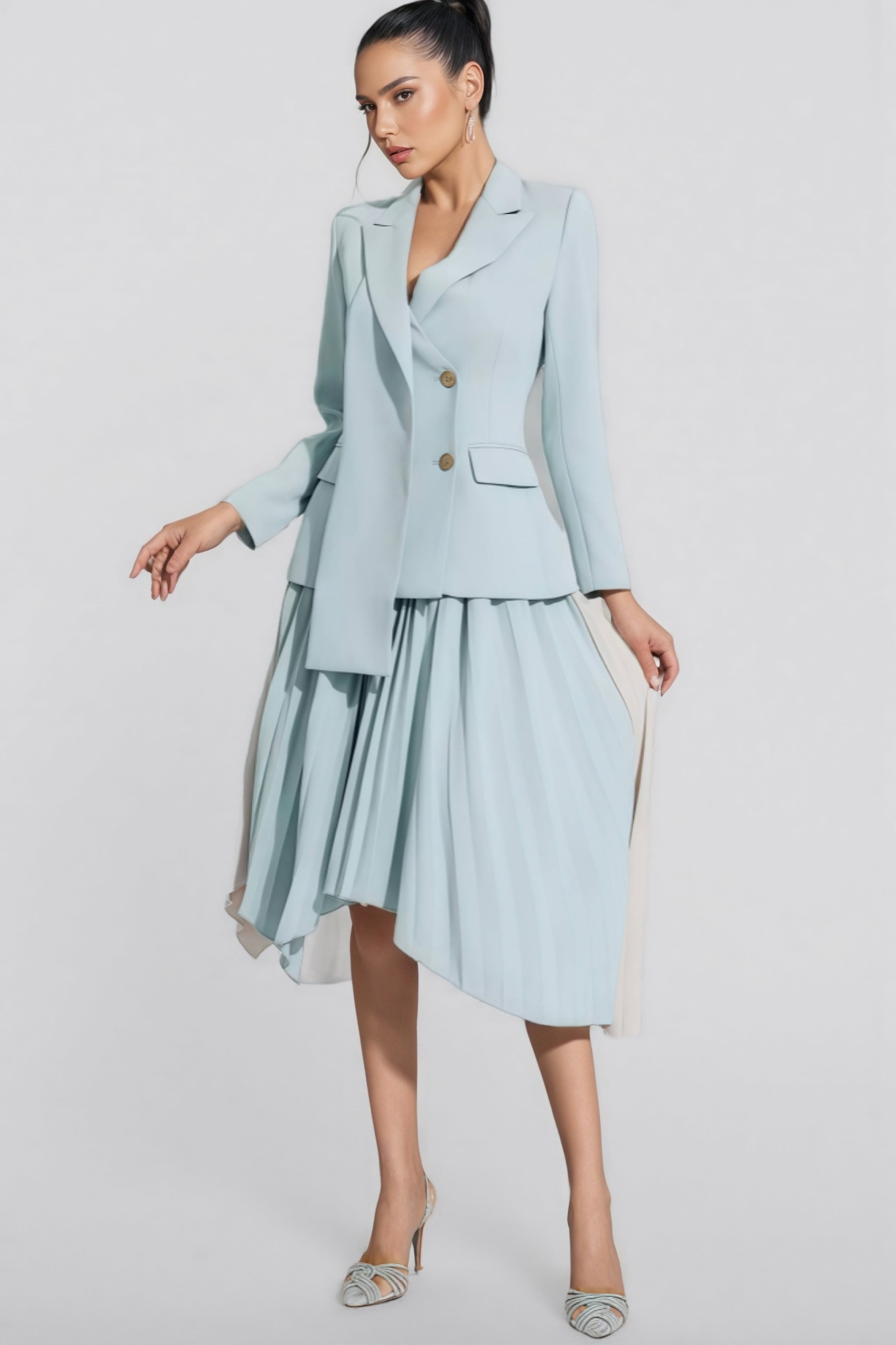 Edward Gray Ruched Blazer Set