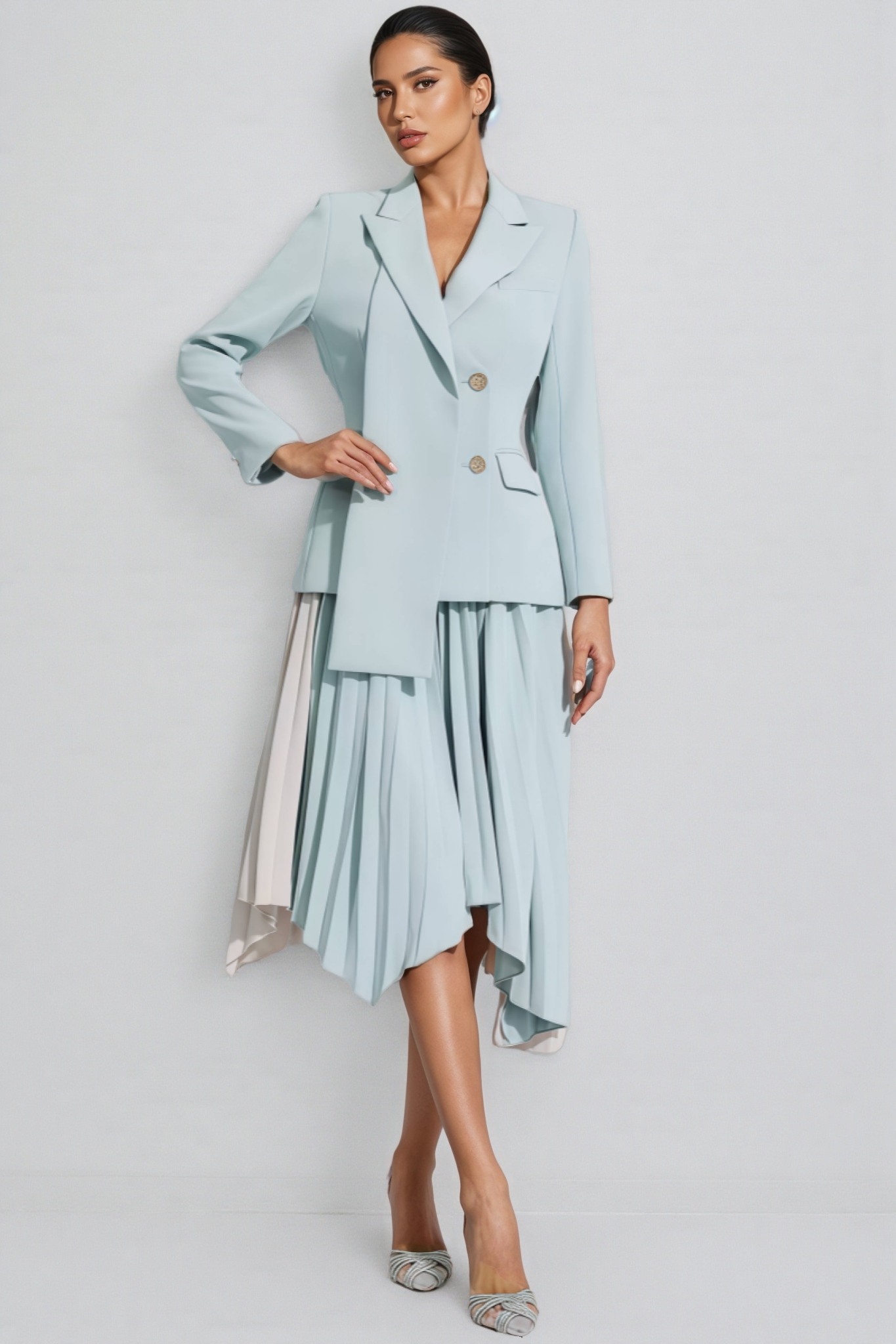 Edward Gray Ruched Blazer Set