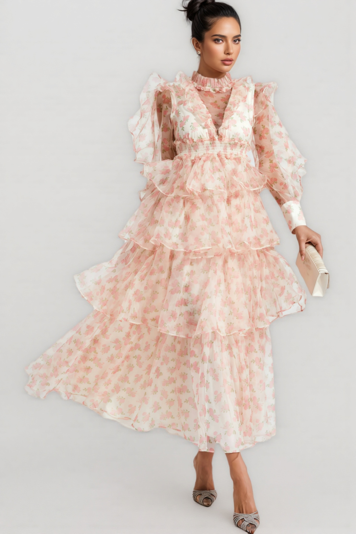 Irvan Crushed Mesh Maxi Dress