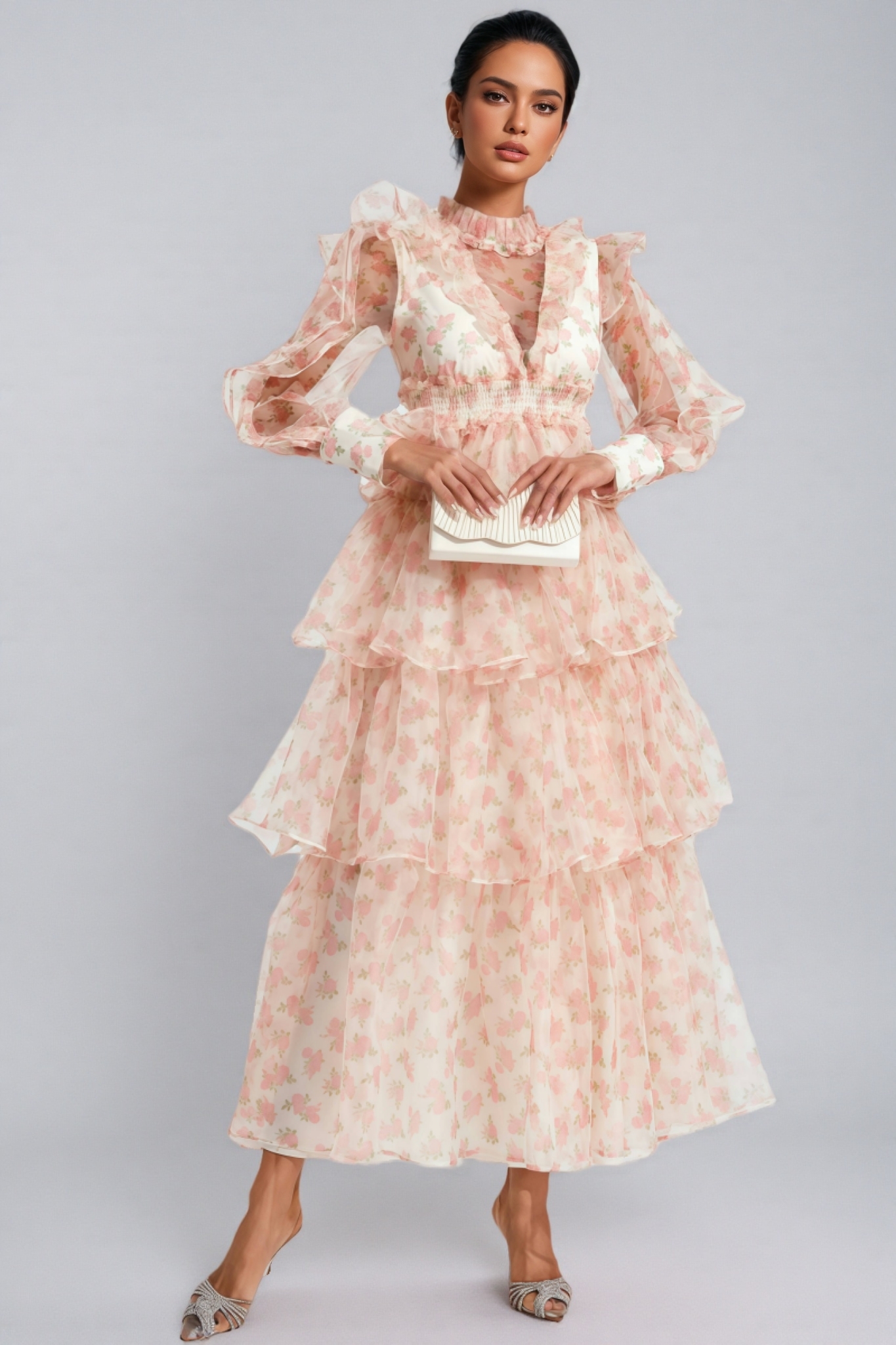 Irvan Crushed Mesh Maxi Dress