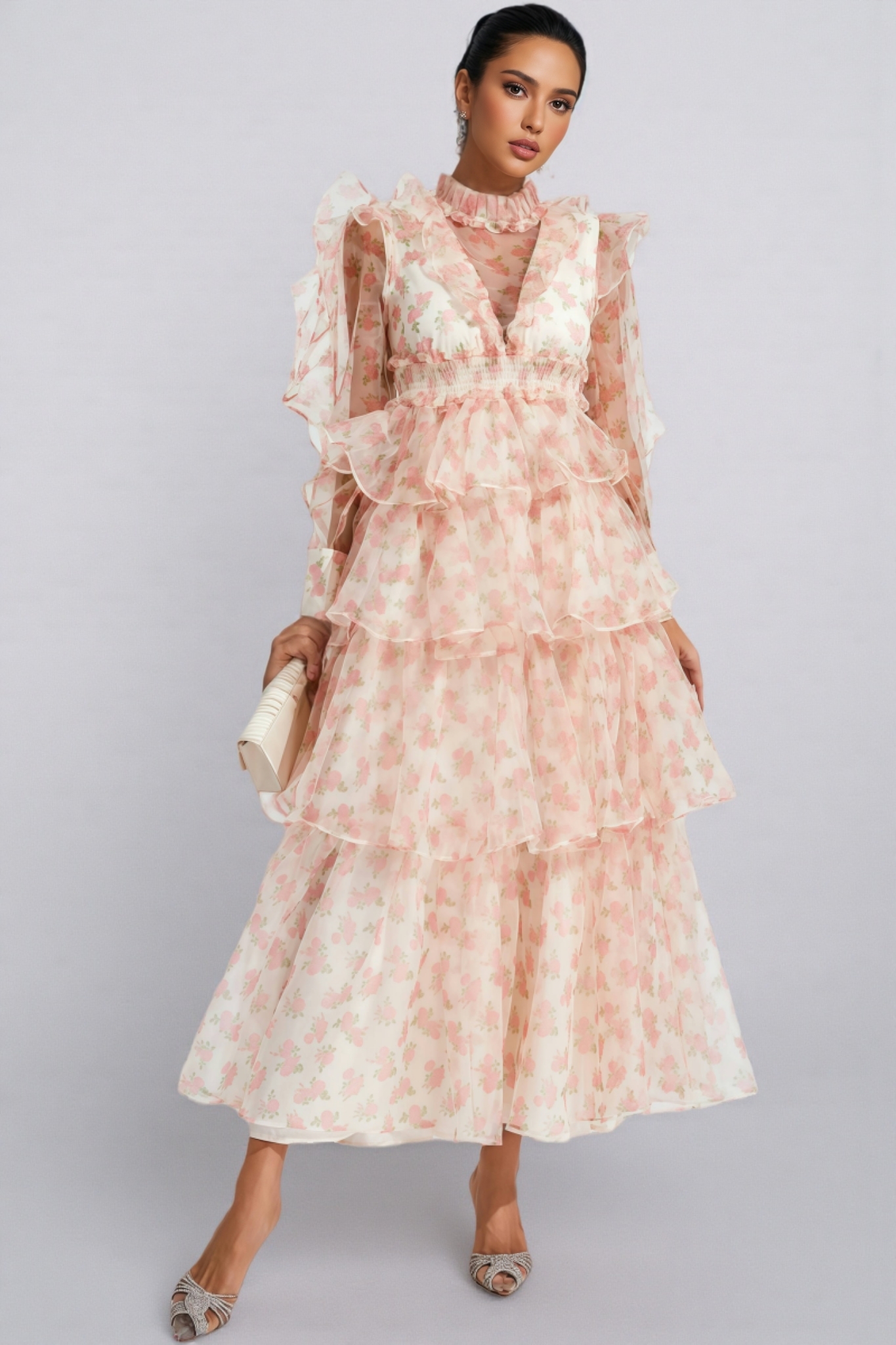 Irvan Crushed Mesh Maxi Dress