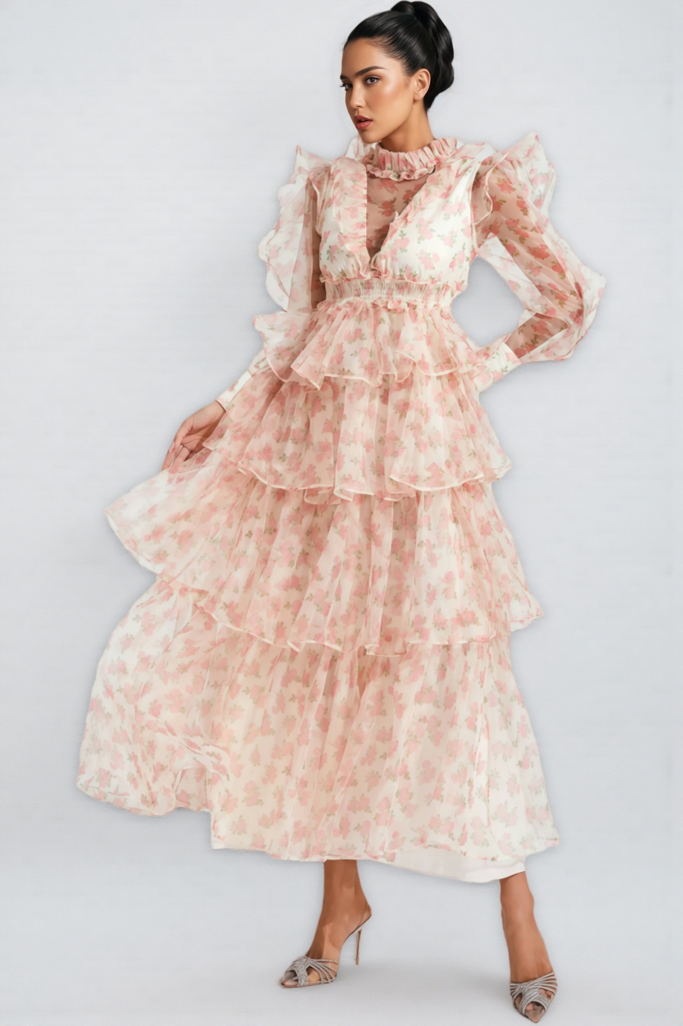 Irvan Crushed Mesh Maxi Dress