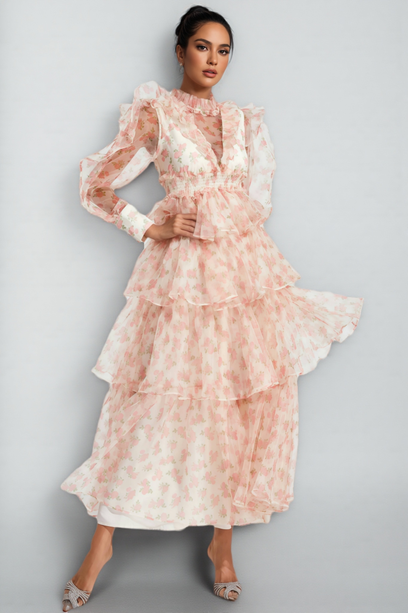 Irvan Crushed Mesh Maxi Dress