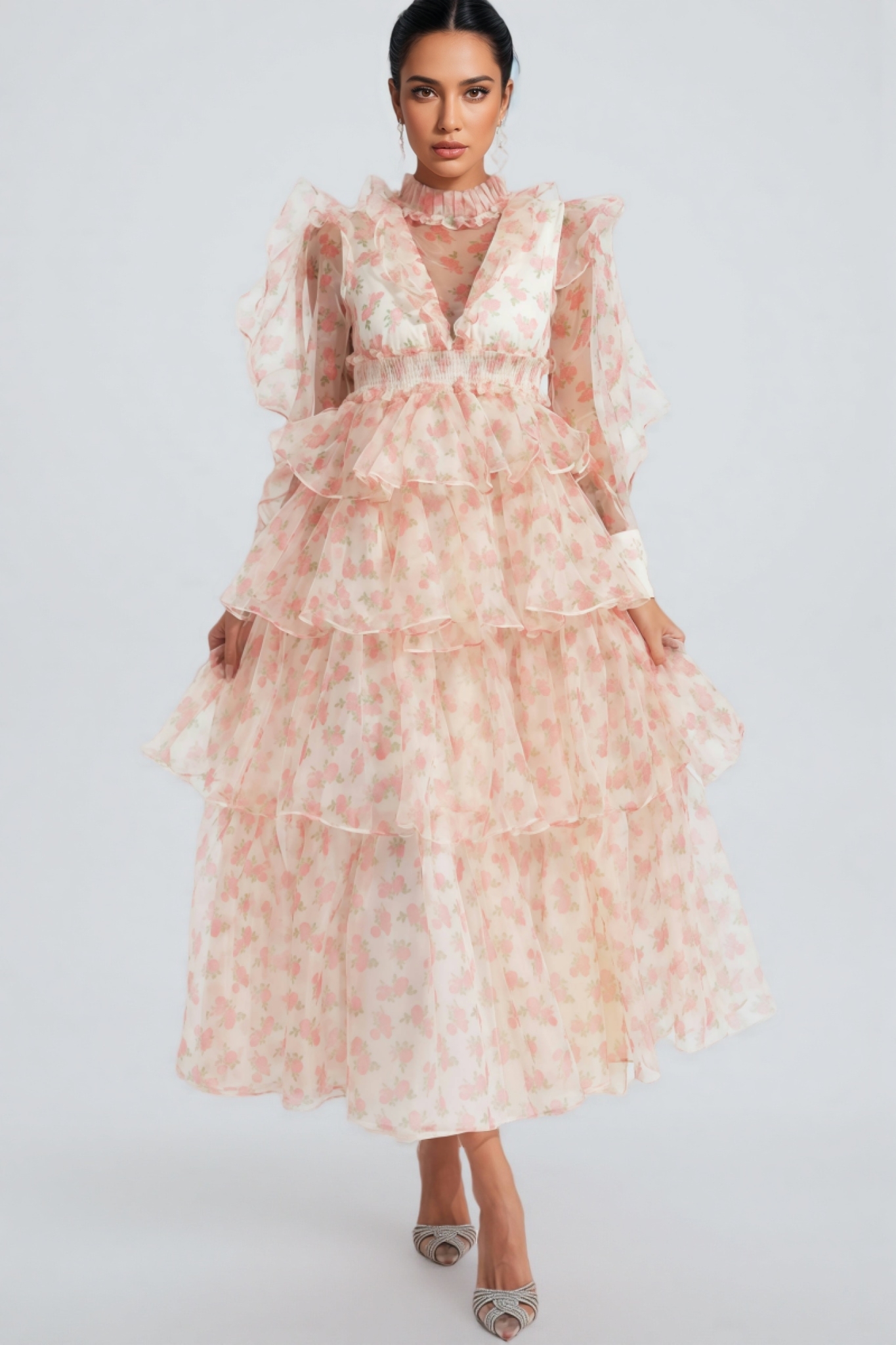 Irvan Crushed Mesh Maxi Dress