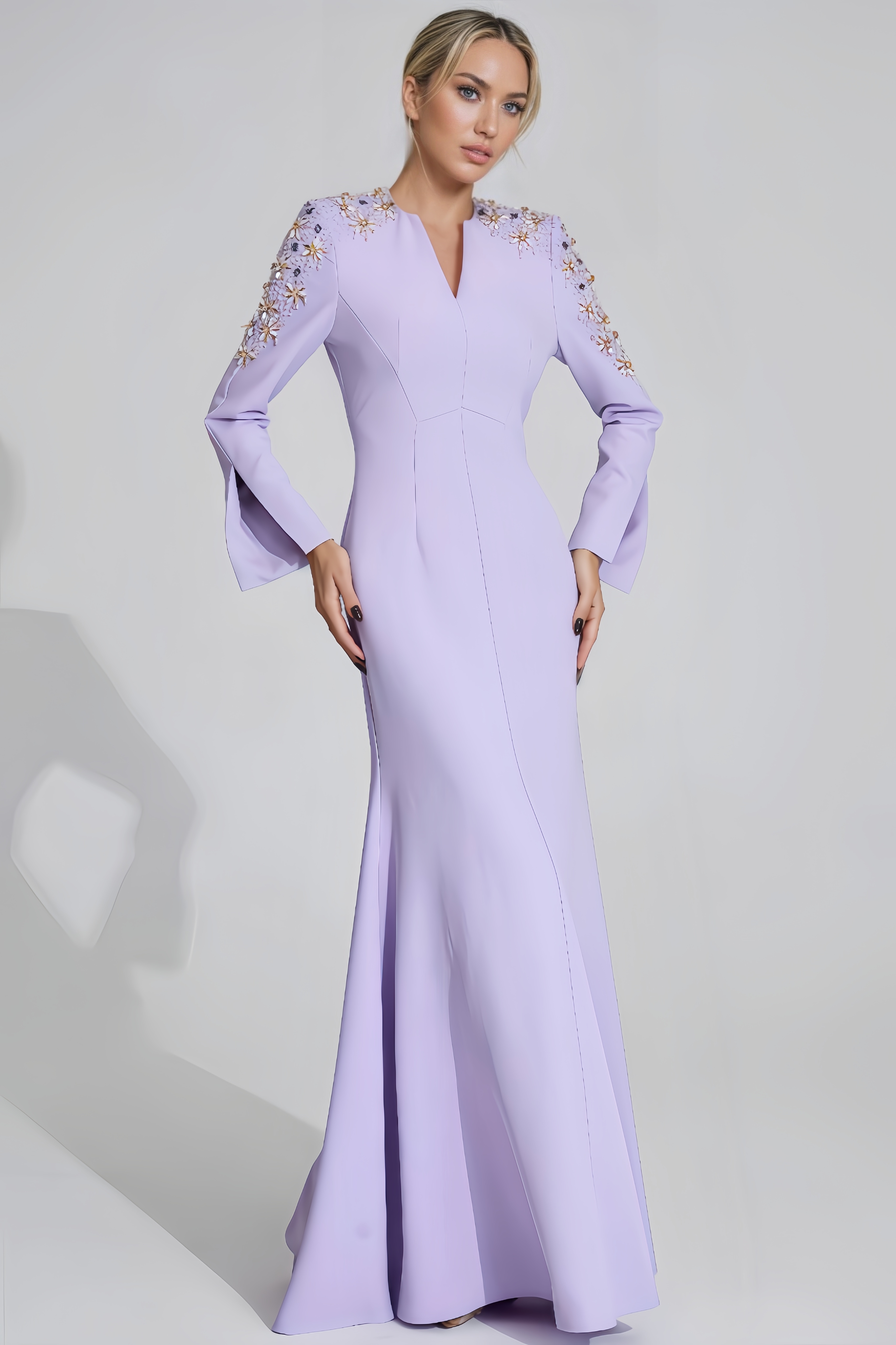 Lisiya Purple Pearl Maxi Dress