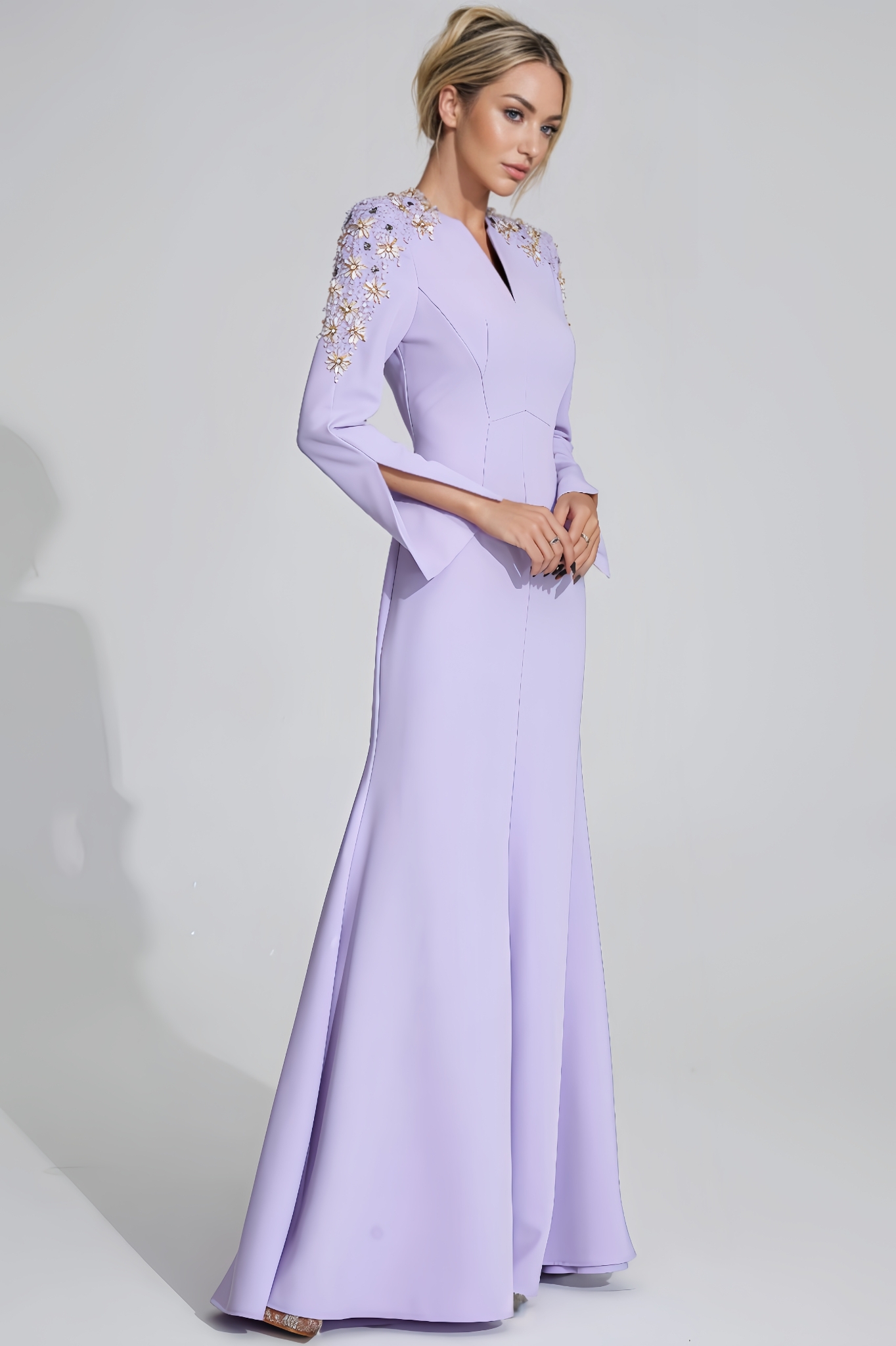 Lisiya Purple Pearl Maxi Dress