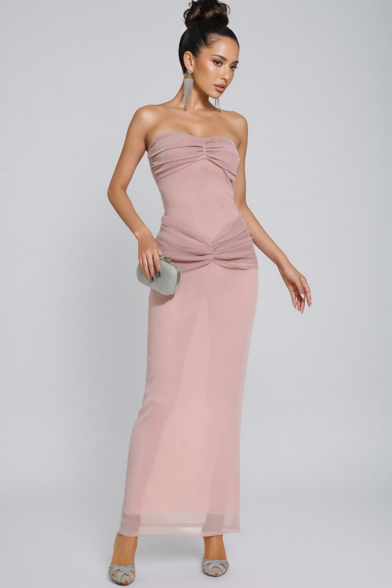 Alicg Pink Off Shoulder Maxi Dress