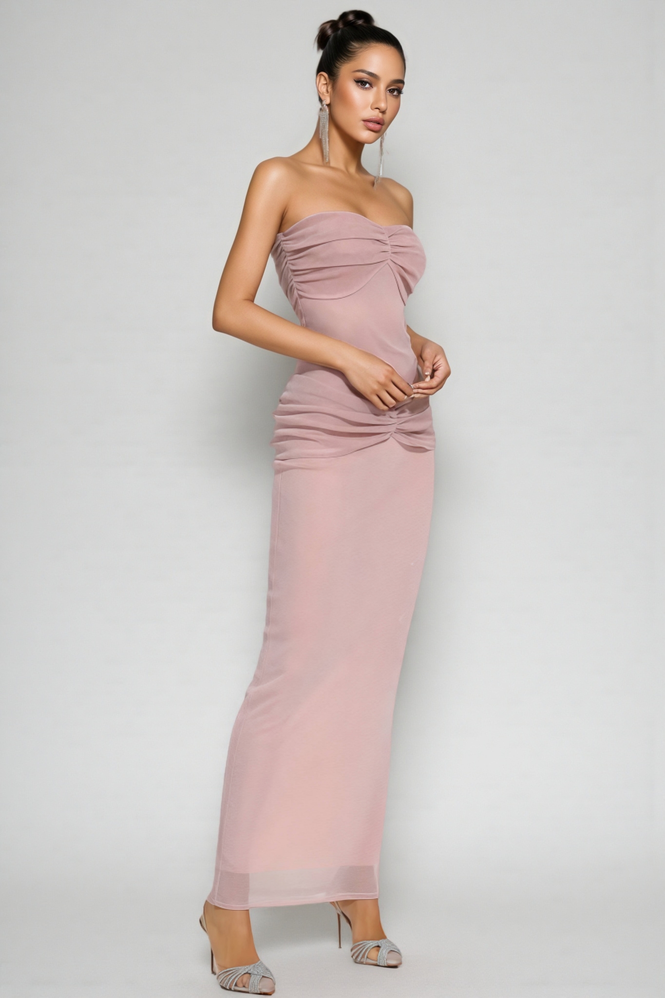 Alicg Pink Off Shoulder Maxi Dress