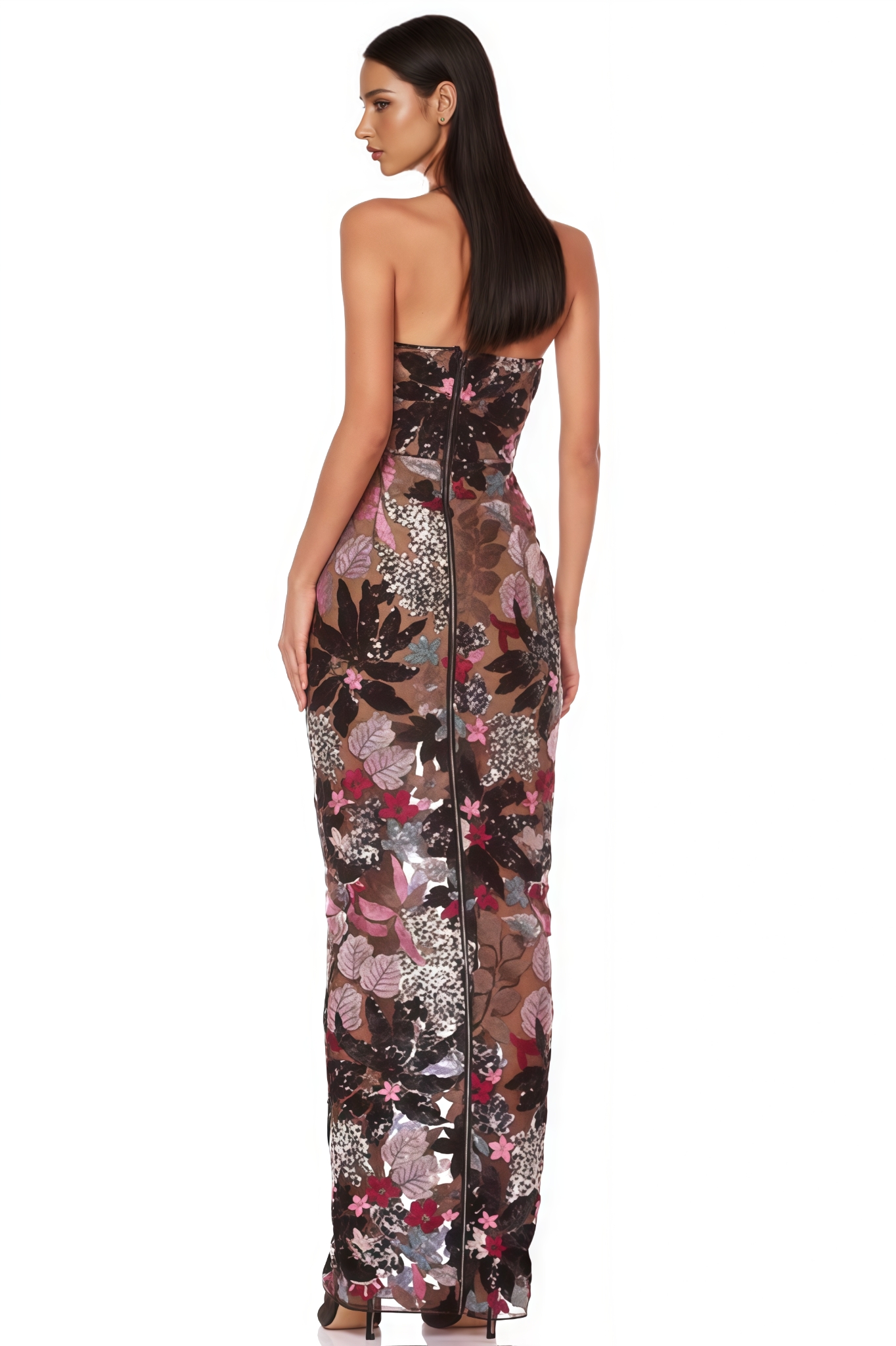 Dolores Embroidered Strapless Maxi Dress
