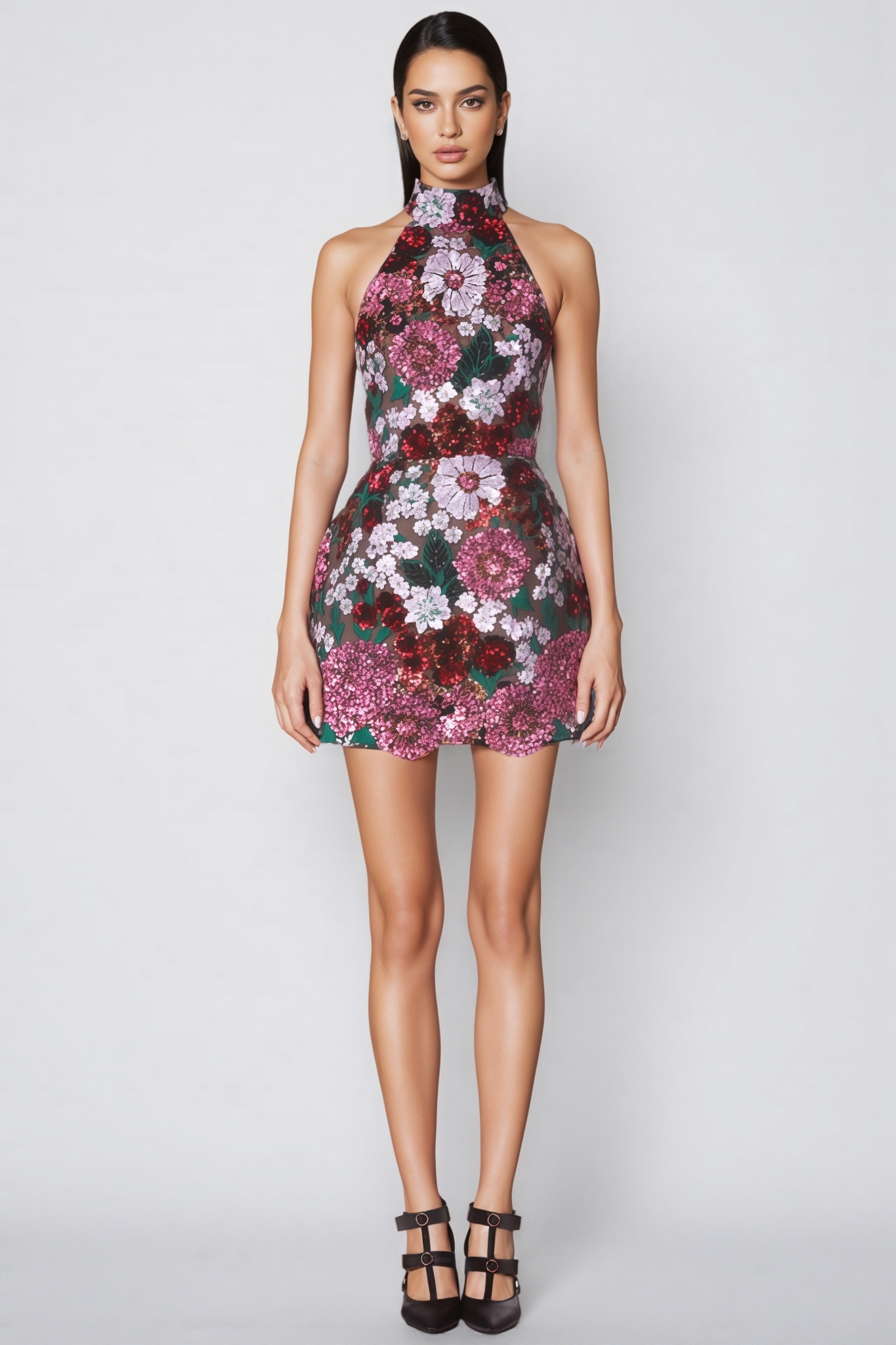 Dabney Pink Sequin Multi Mini Dress