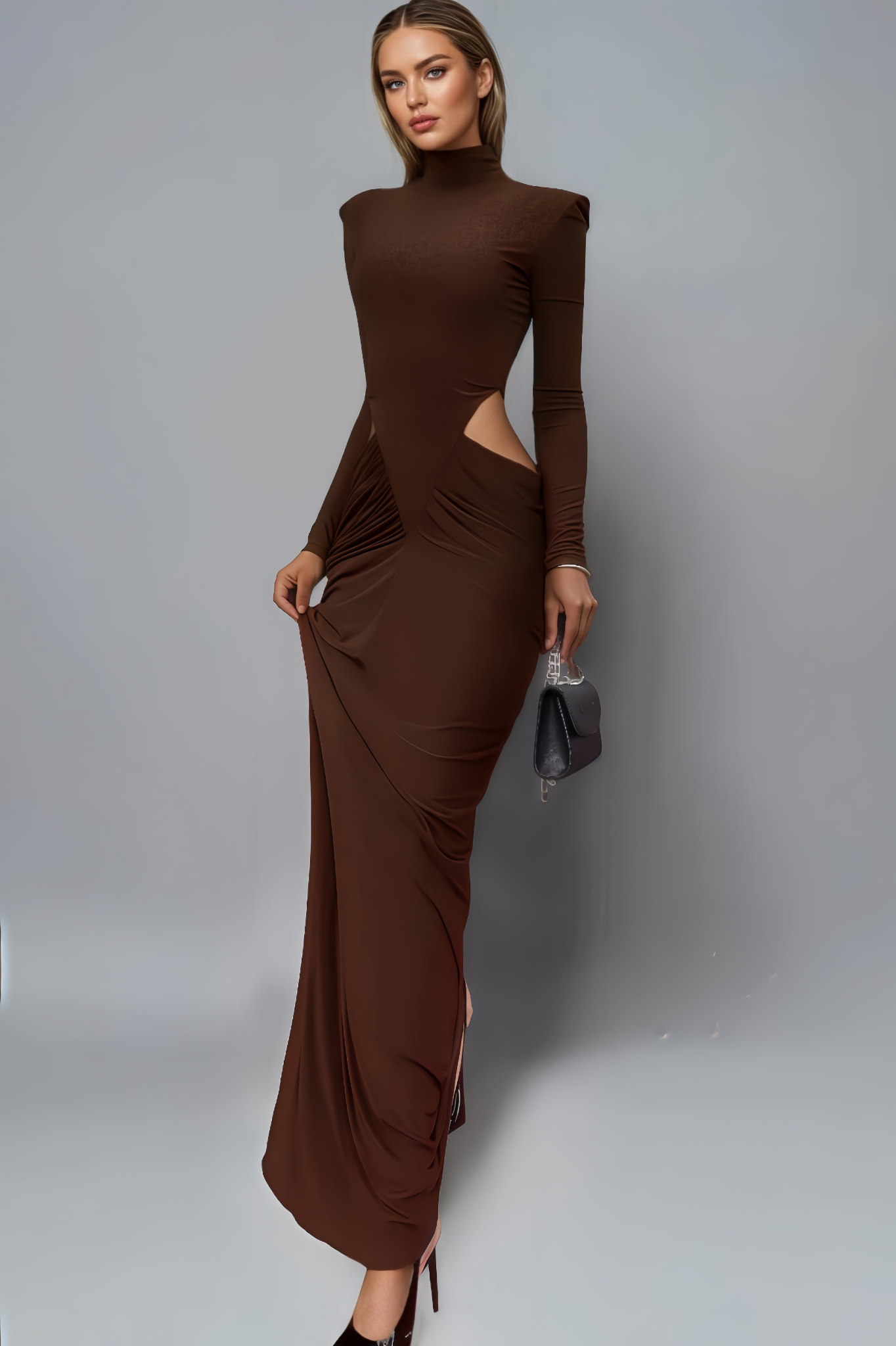 Elaray High Neck Cutout Maxi Dress