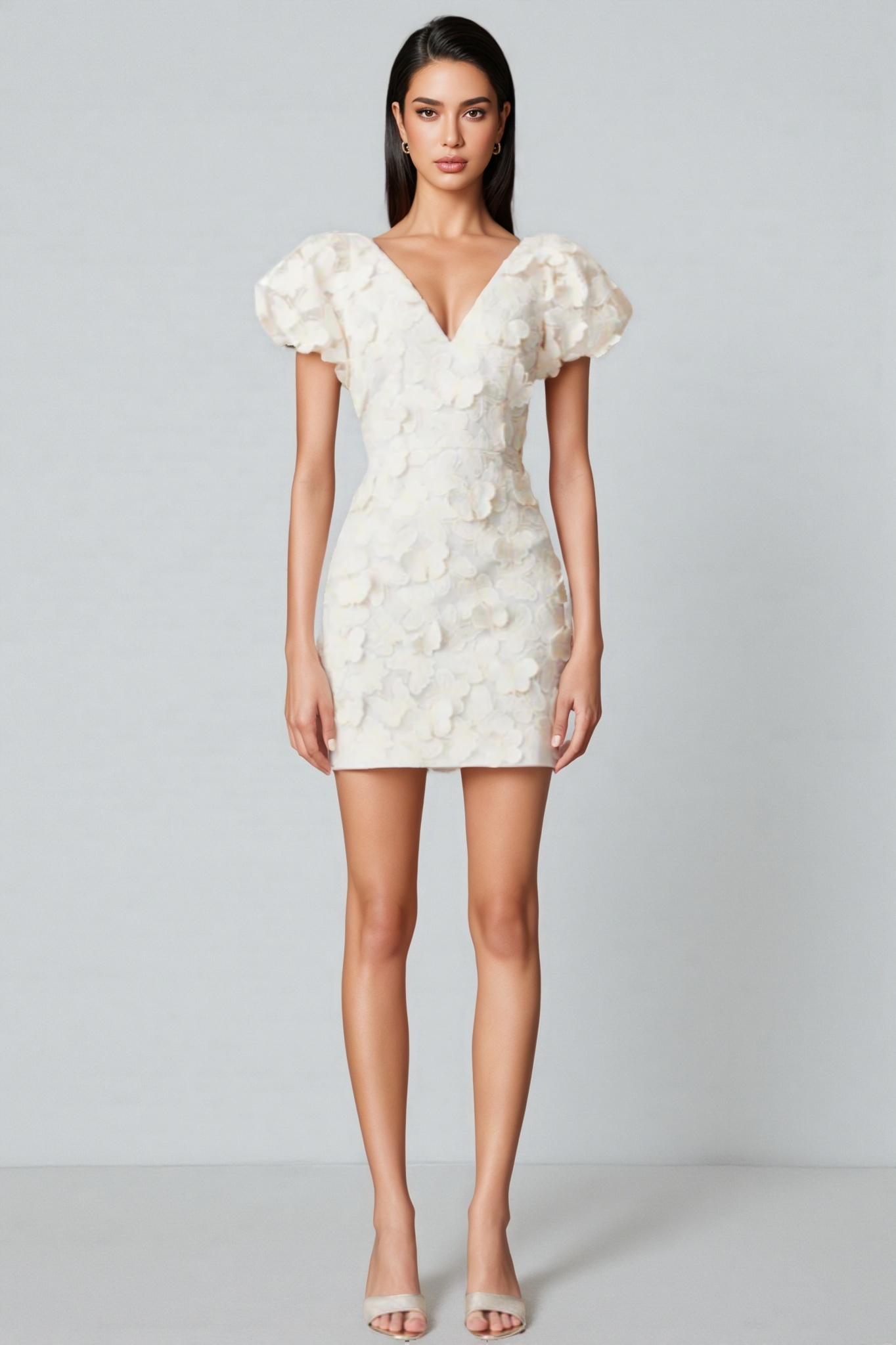 Alwek White Butterfly Mini Dress
