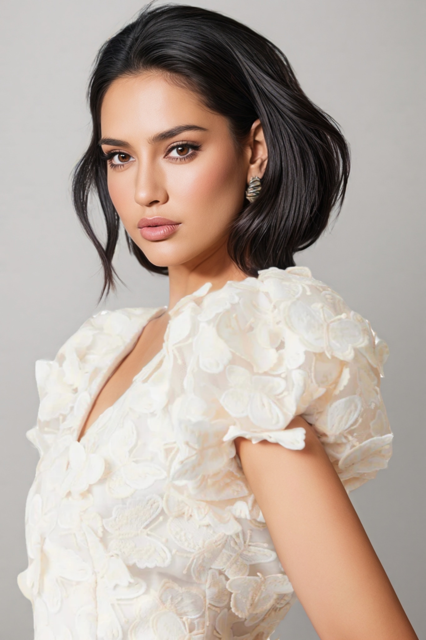 Alwek White Butterfly Mini Dress