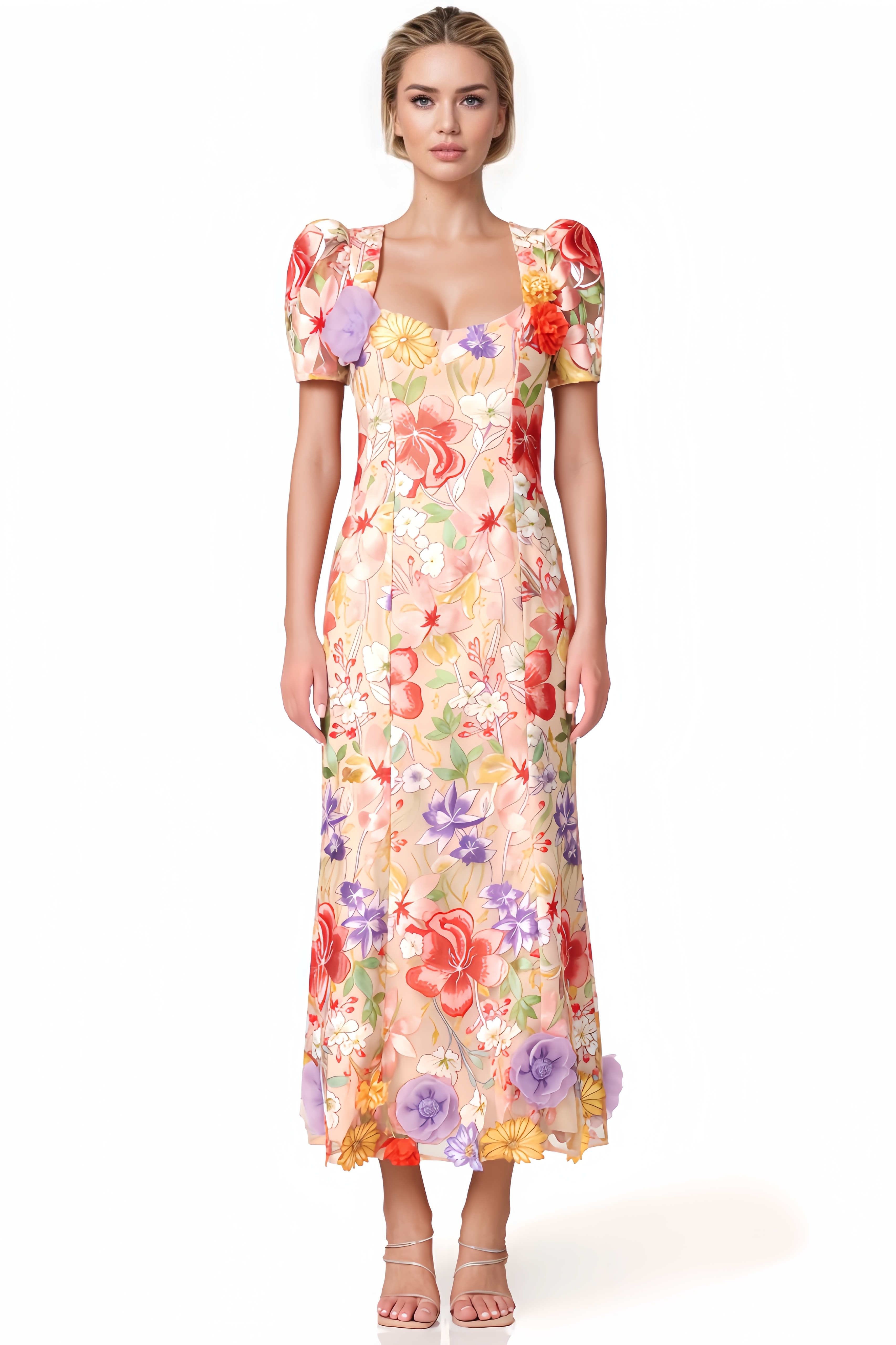 Ela Floral Embroidered Maxi Dress