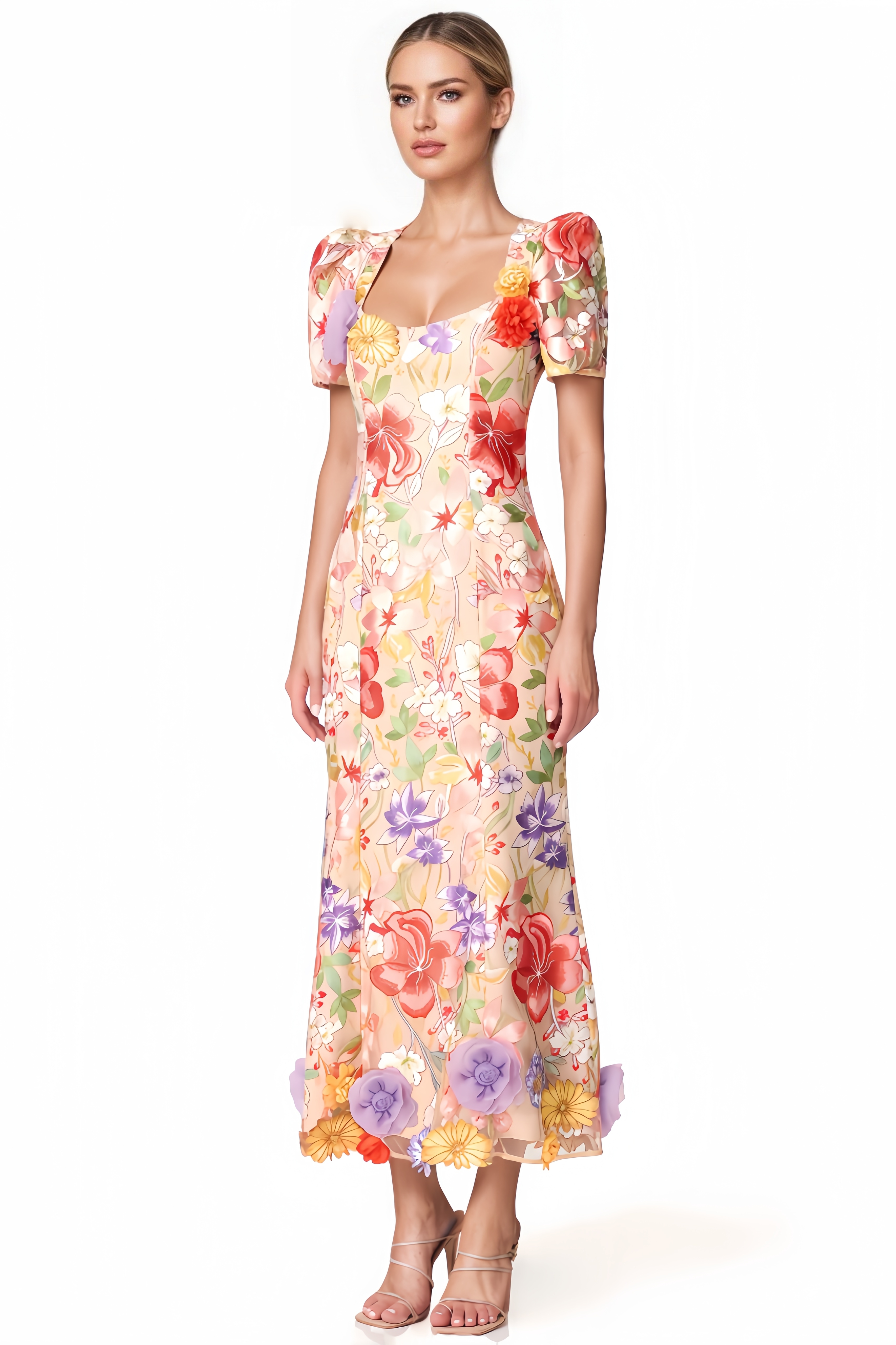 Ela Floral Embroidered Maxi Dress