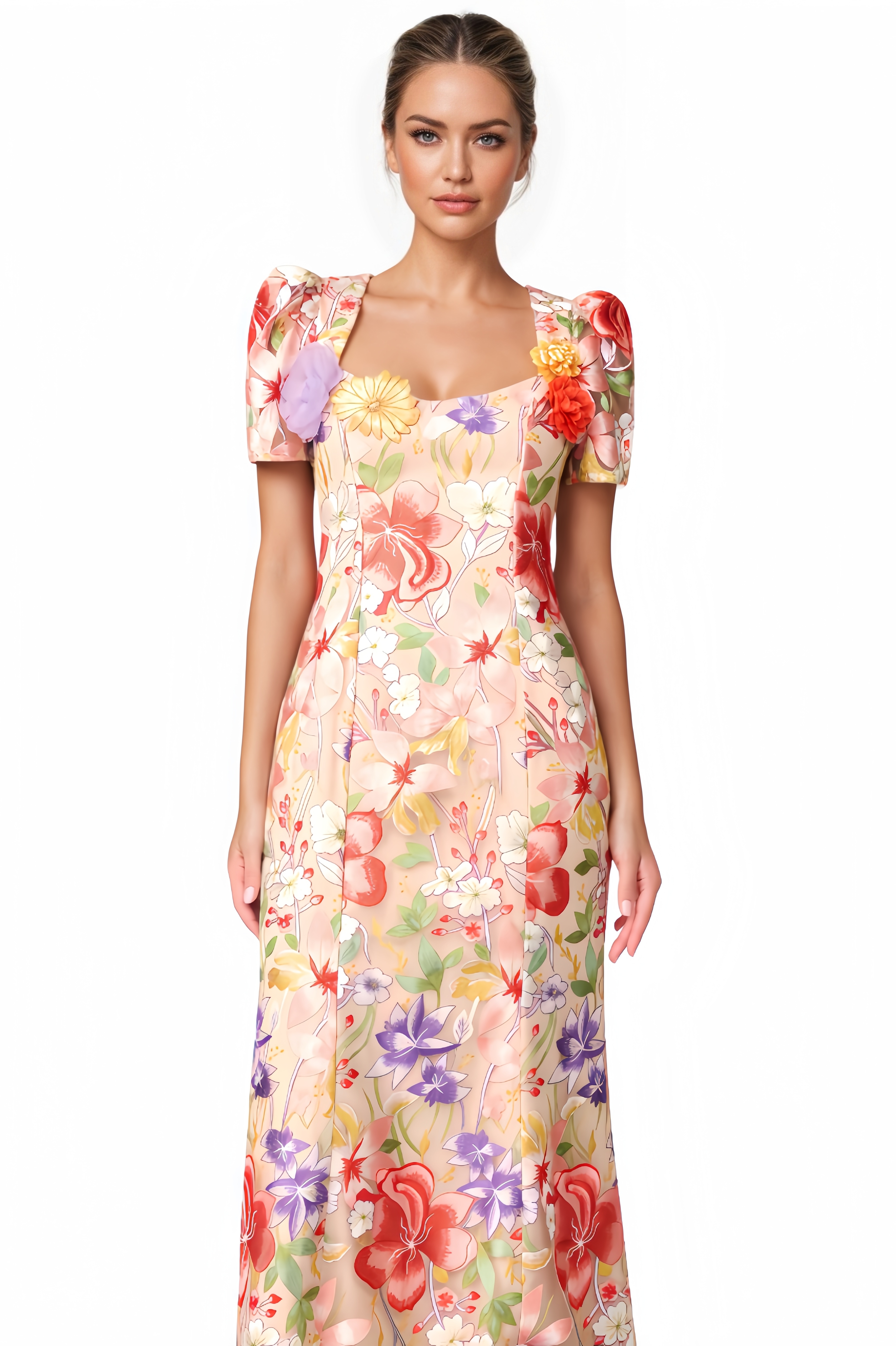 Ela Floral Embroidered Maxi Dress