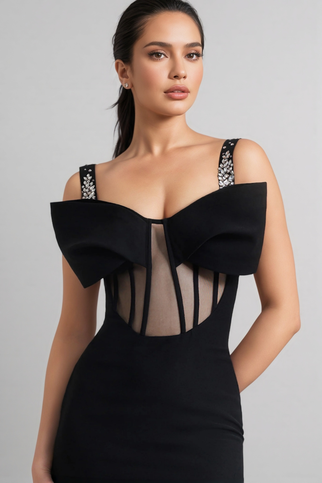 Valo Lace Studded Maxi Dress