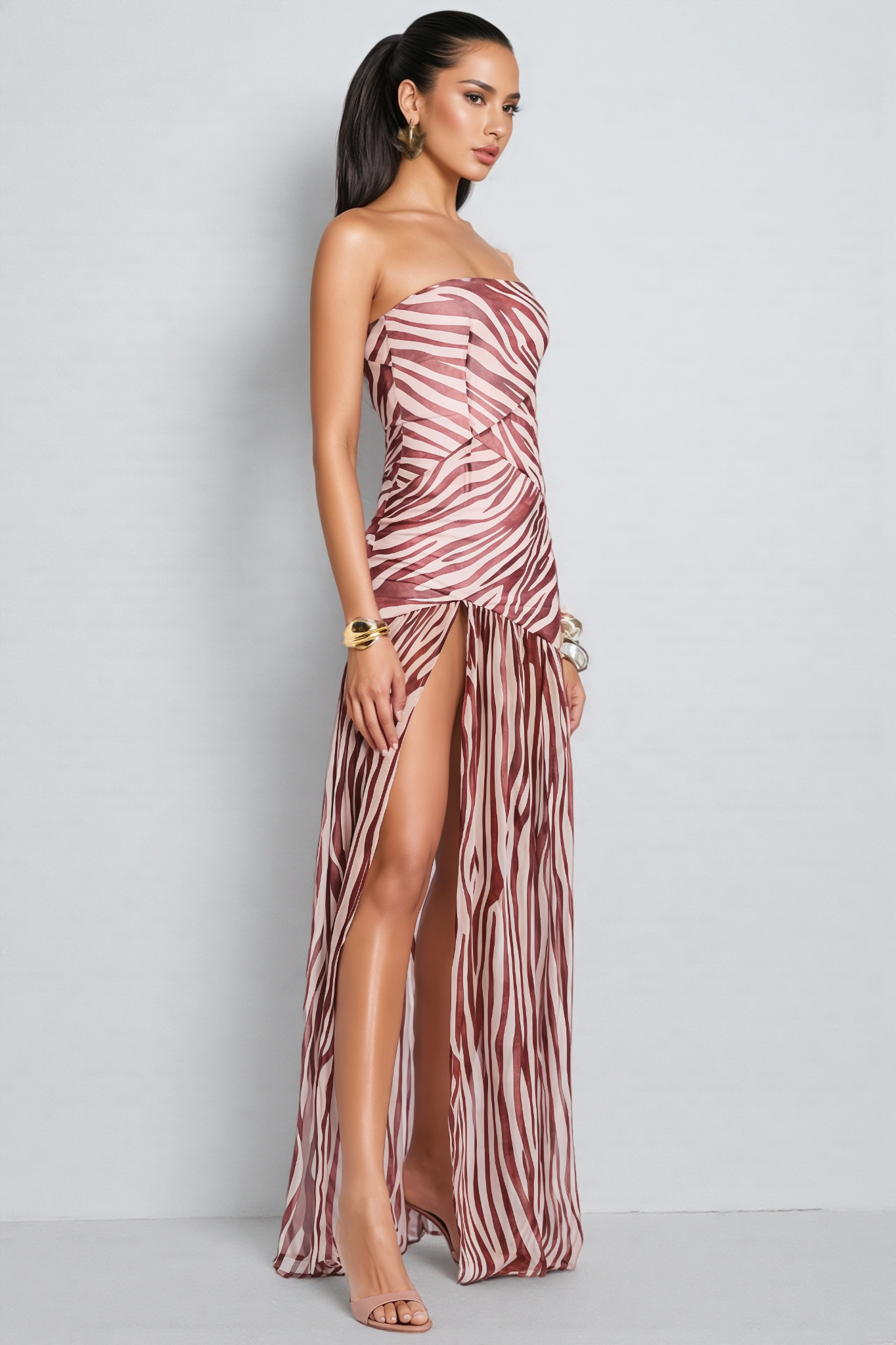 Fablad Plunge Split Maxi Dress