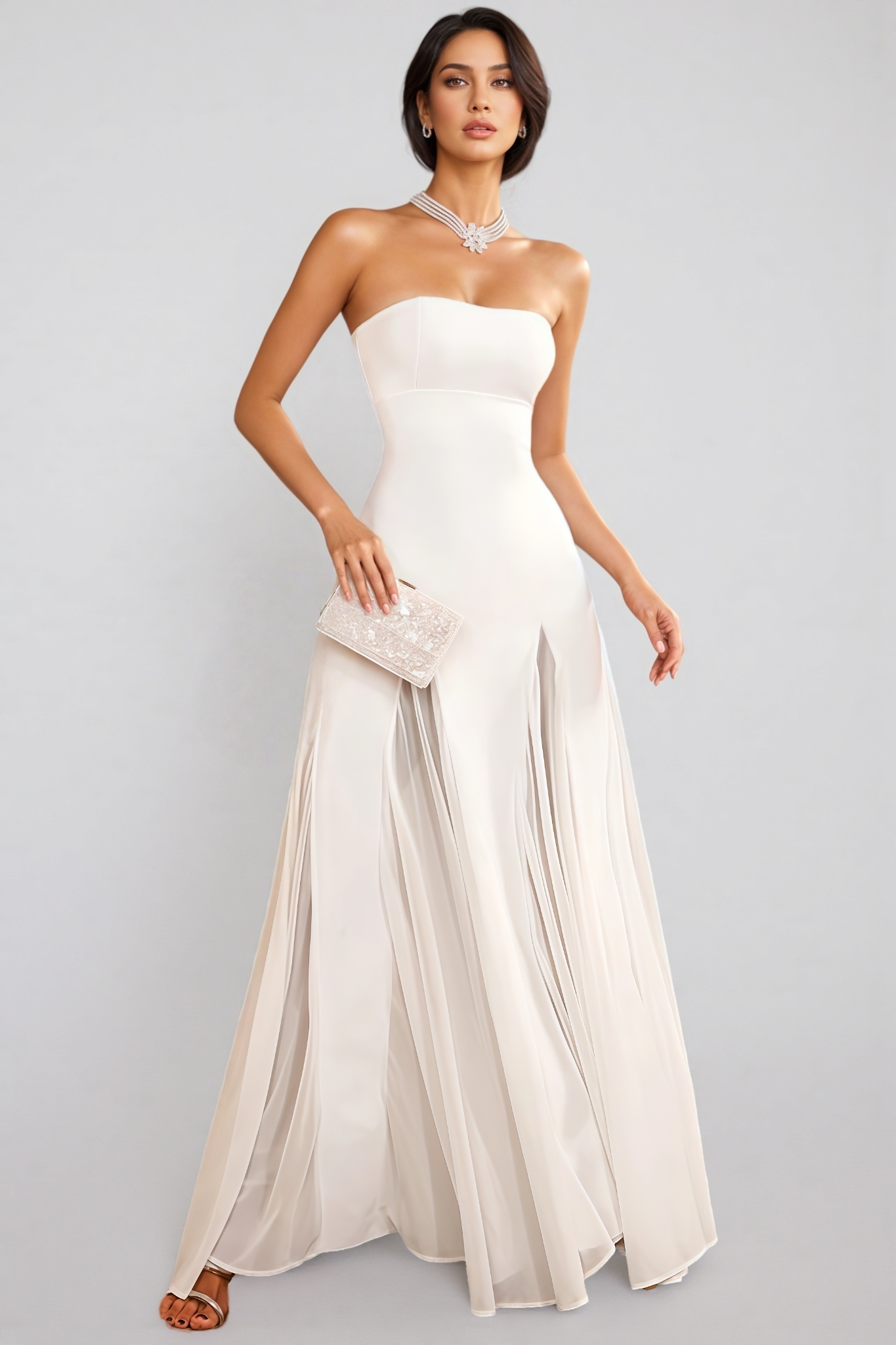 Garela Strapless Bandage Maxi Dress