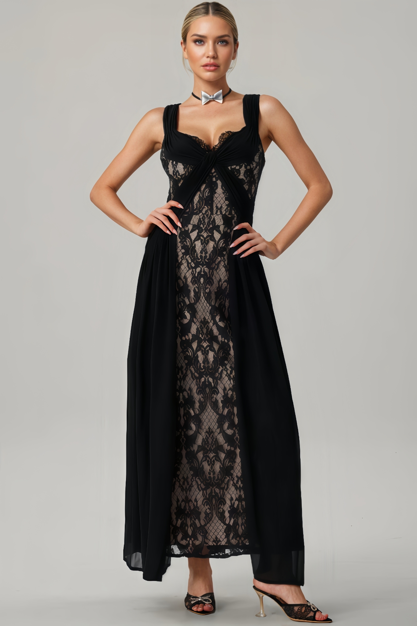 Sleeveless Embroidered Maxi Dress