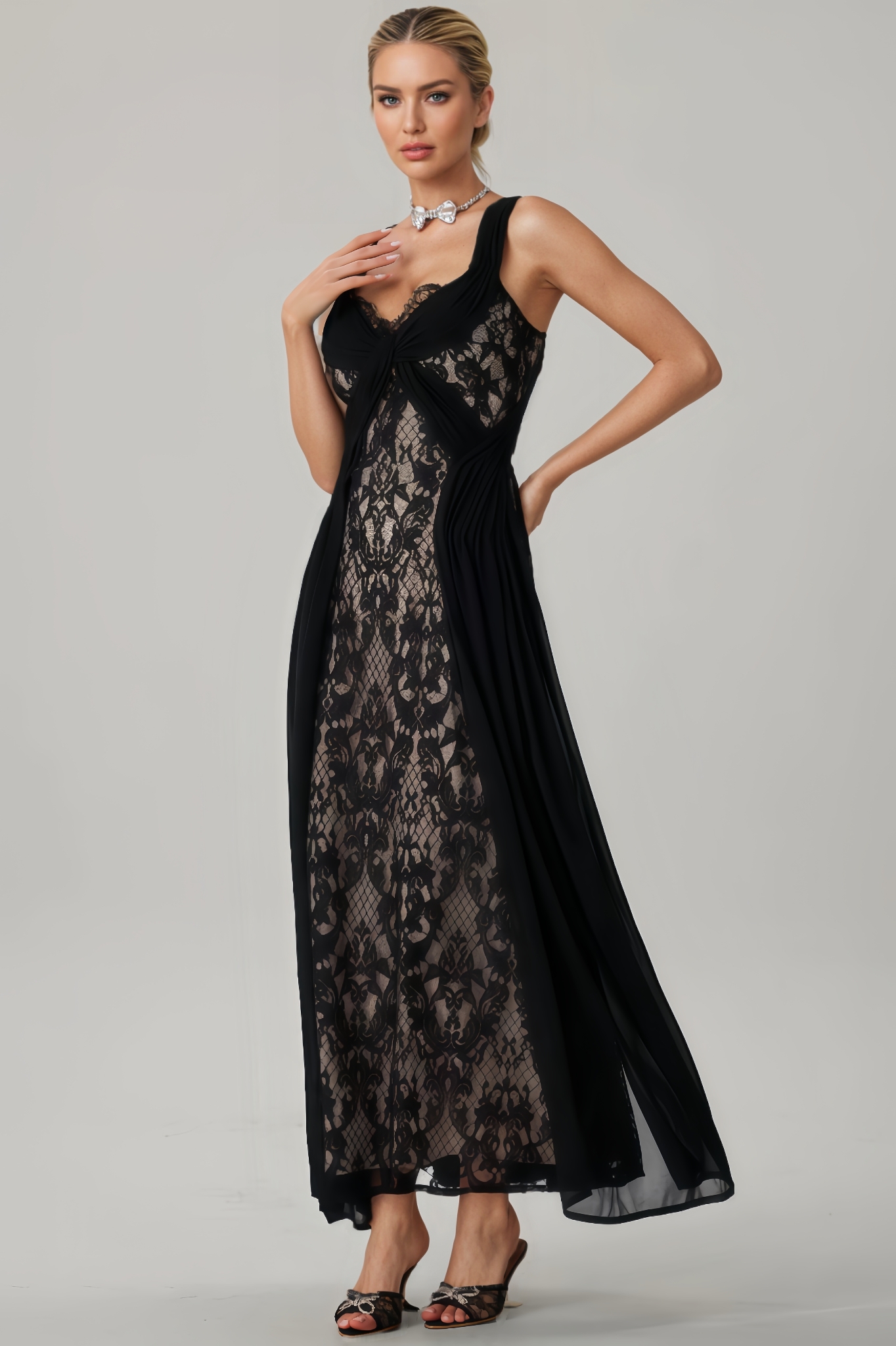 Sleeveless Embroidered Maxi Dress