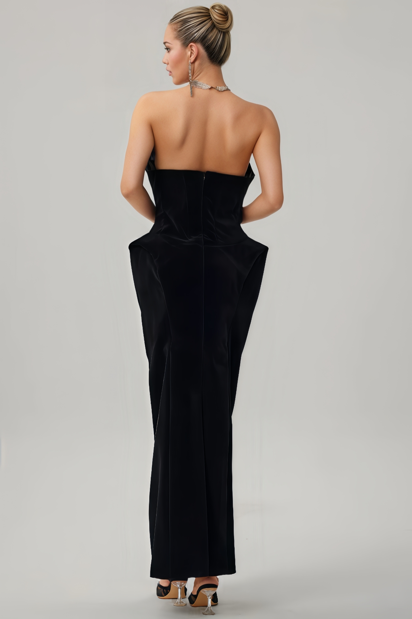 Izzy Strapless Velvet Maxi Dress