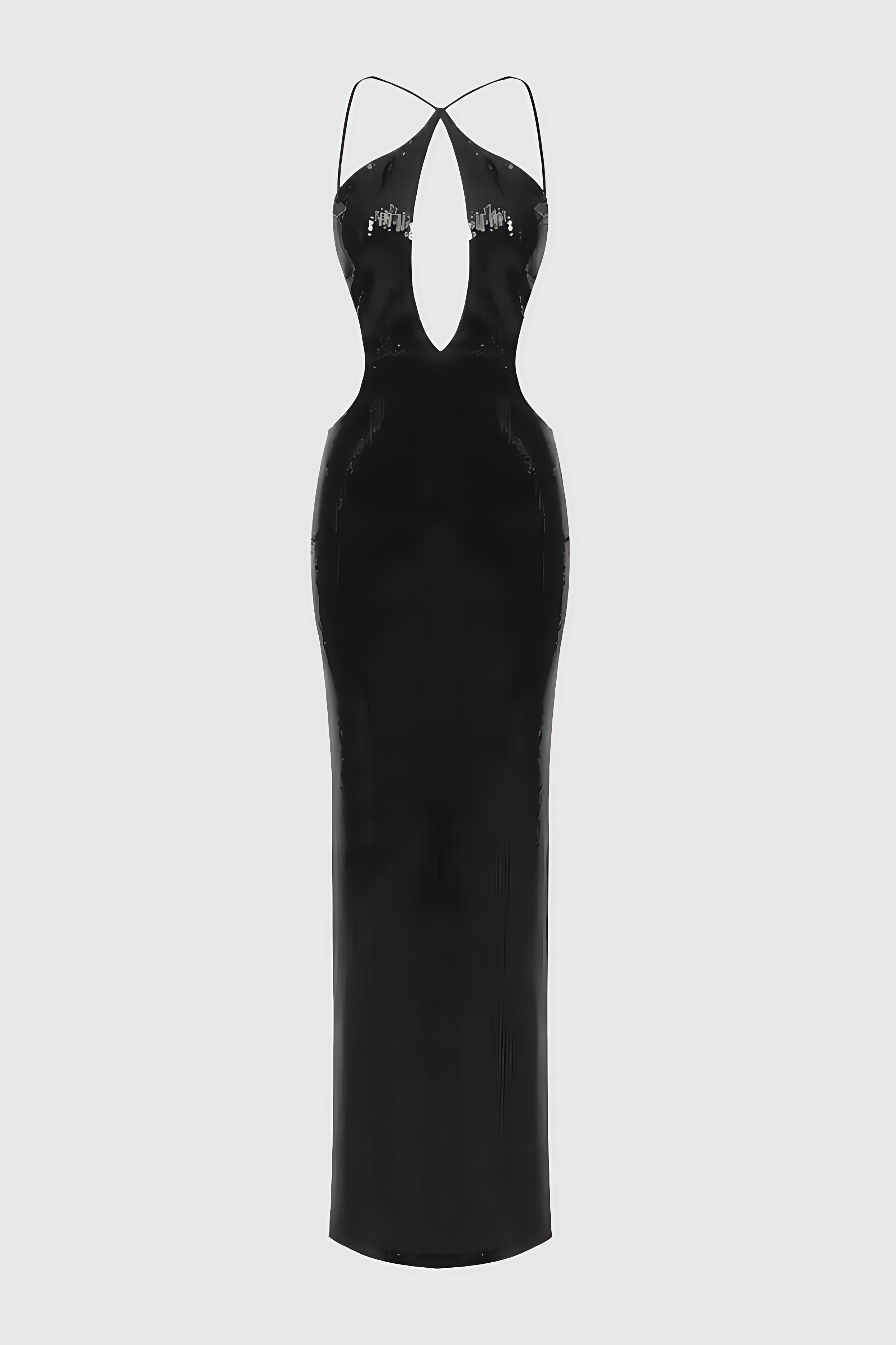 Gerardi Black Cutout Sequin Maxi Dress