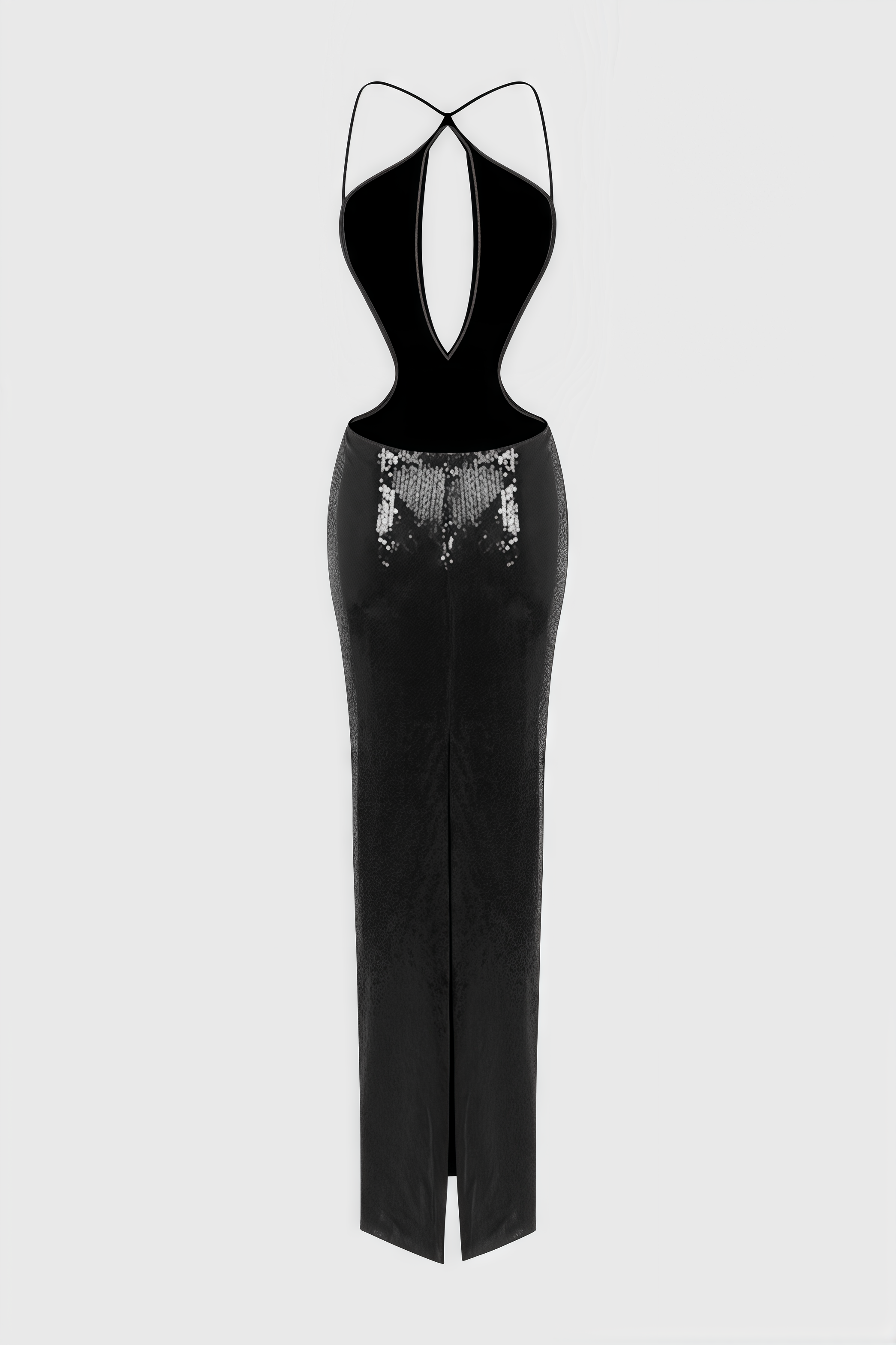 Gerardi Black Cutout Sequin Maxi Dress