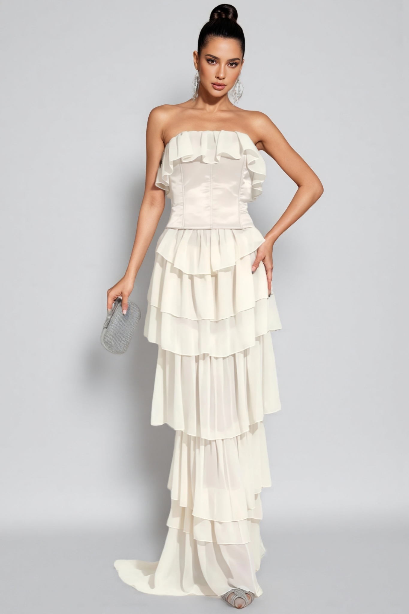 Mirae Apricot Off Shoulder Maxi Dress