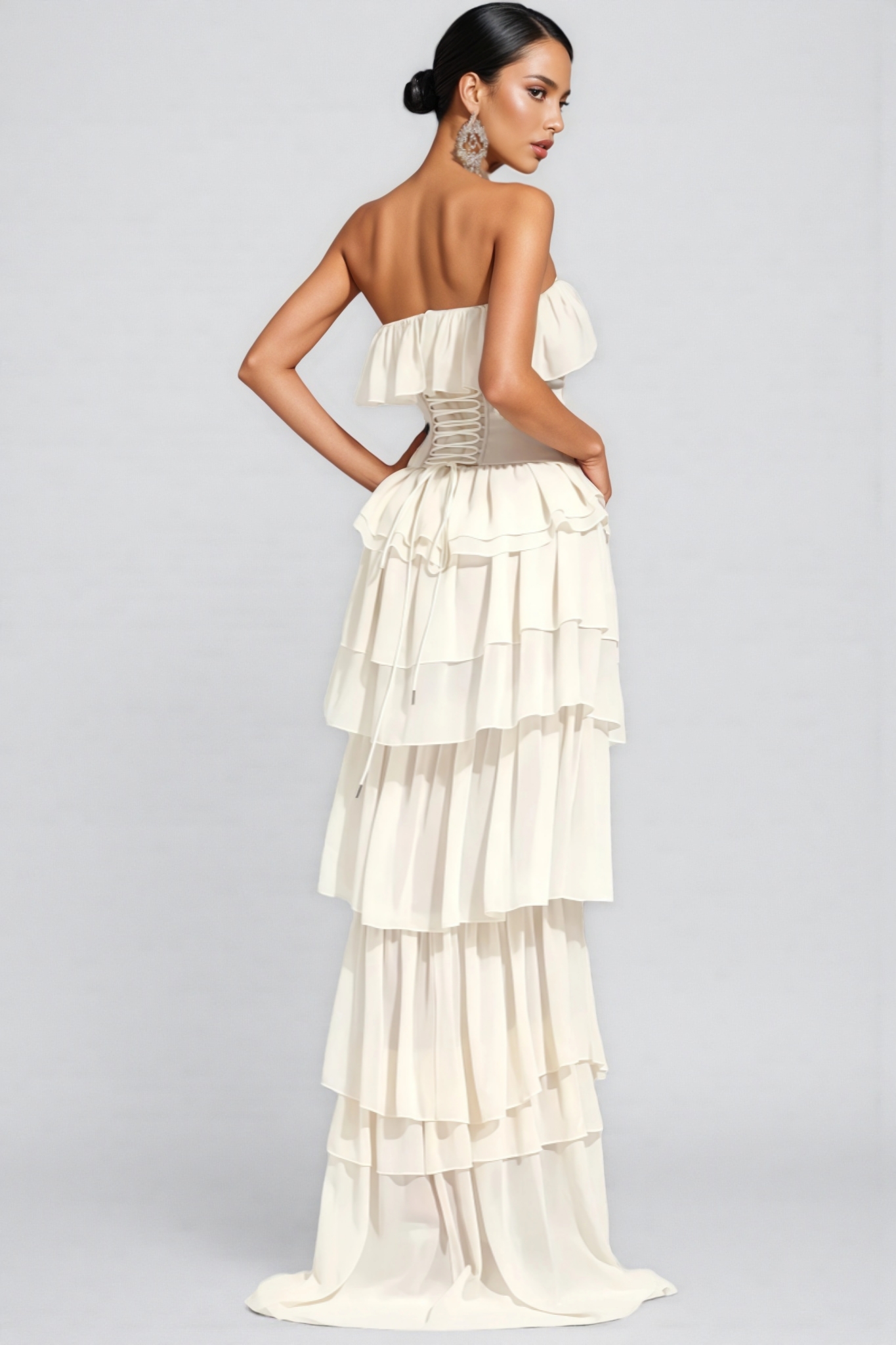 Mirae Apricot Off Shoulder Maxi Dress