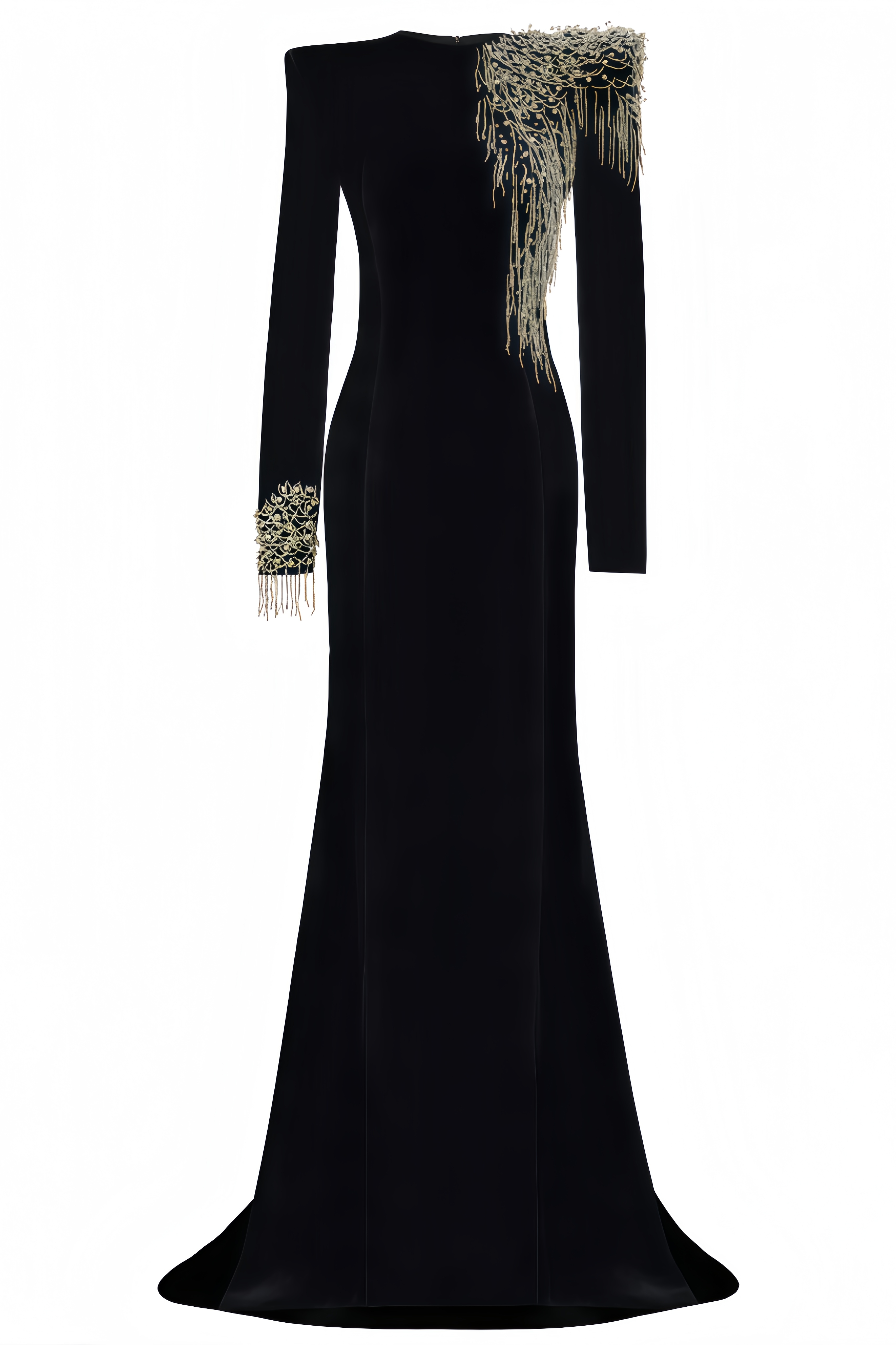 Hiram Embroidered Velvet Maxi Dress