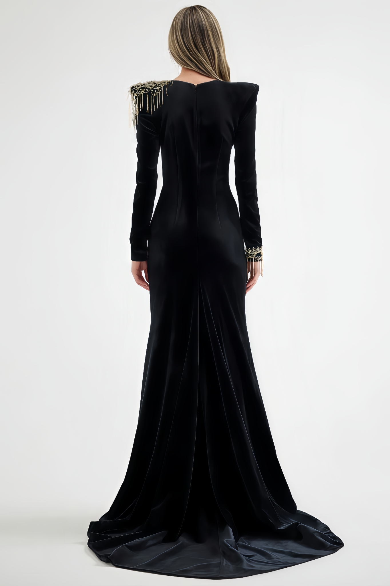 Hiram Embroidered Velvet Maxi Dress