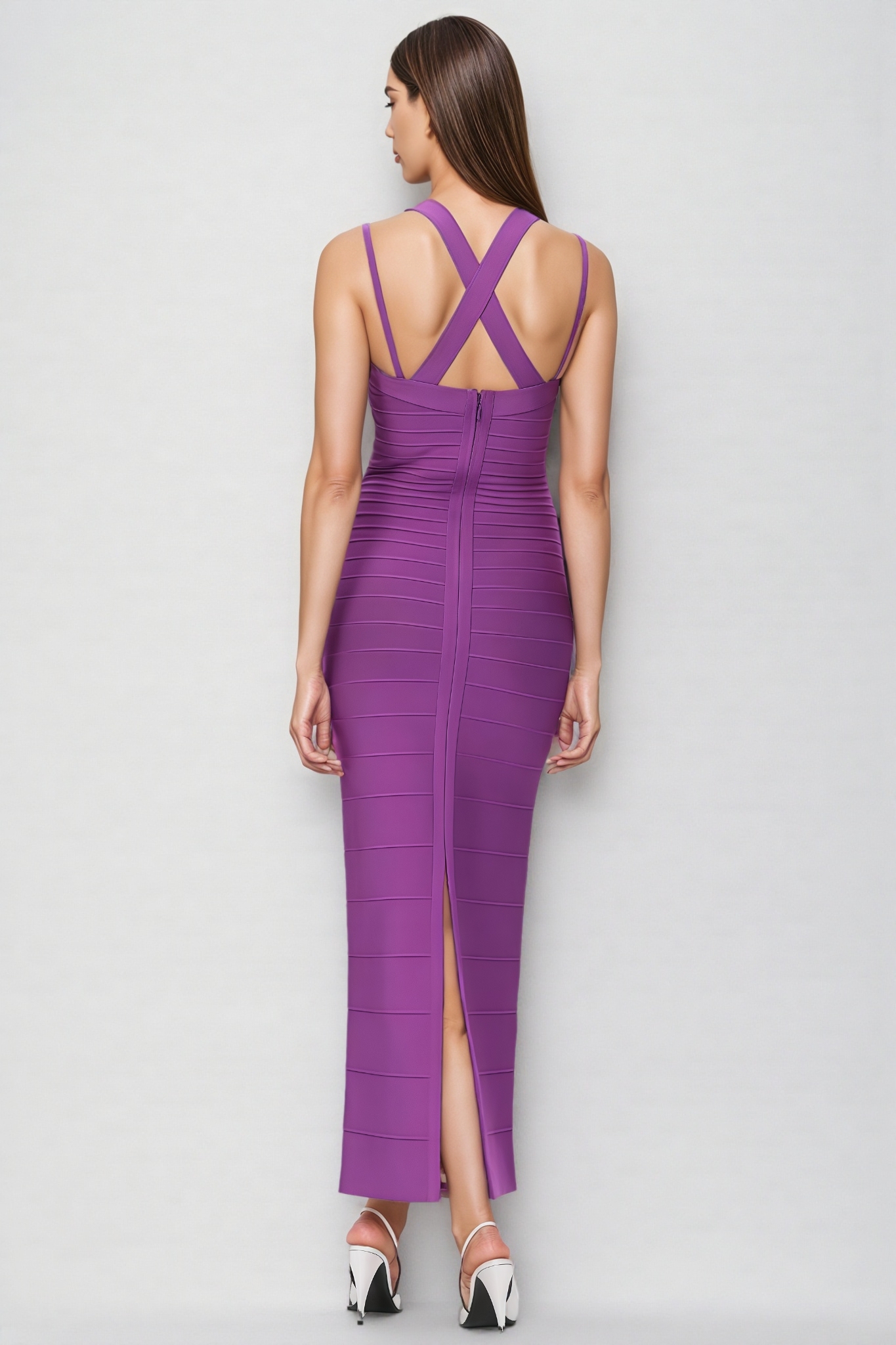 Pasha Purple Bandage Wrap Maxi Dress