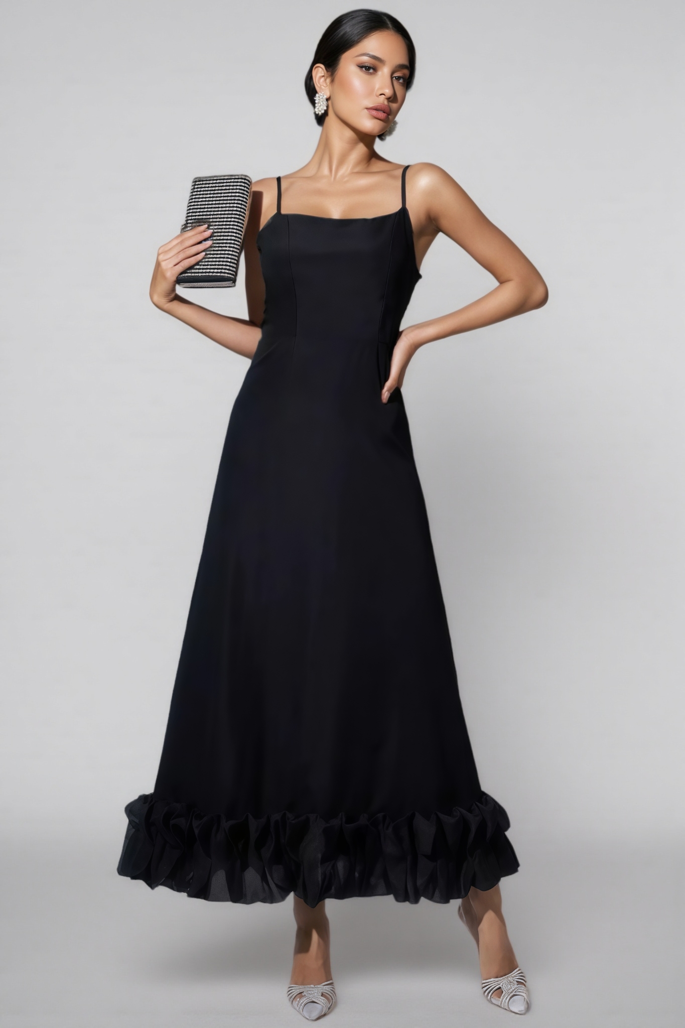 Tavae Black A-line Maxi Dress