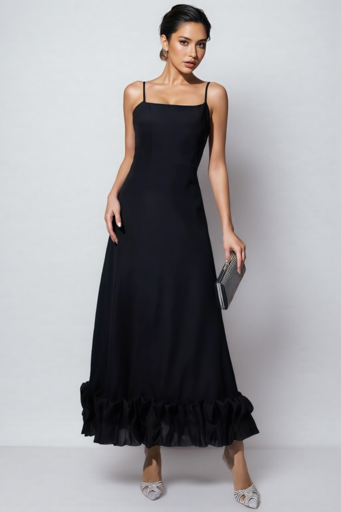 Tavae Black A-line Maxi Dress