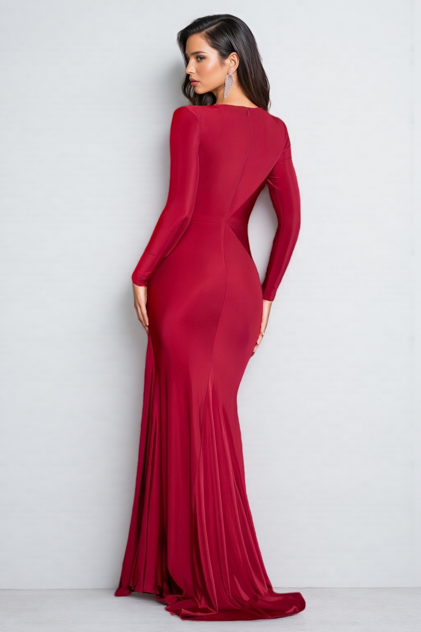 Caya Pure Red Pleated Maxi Dress