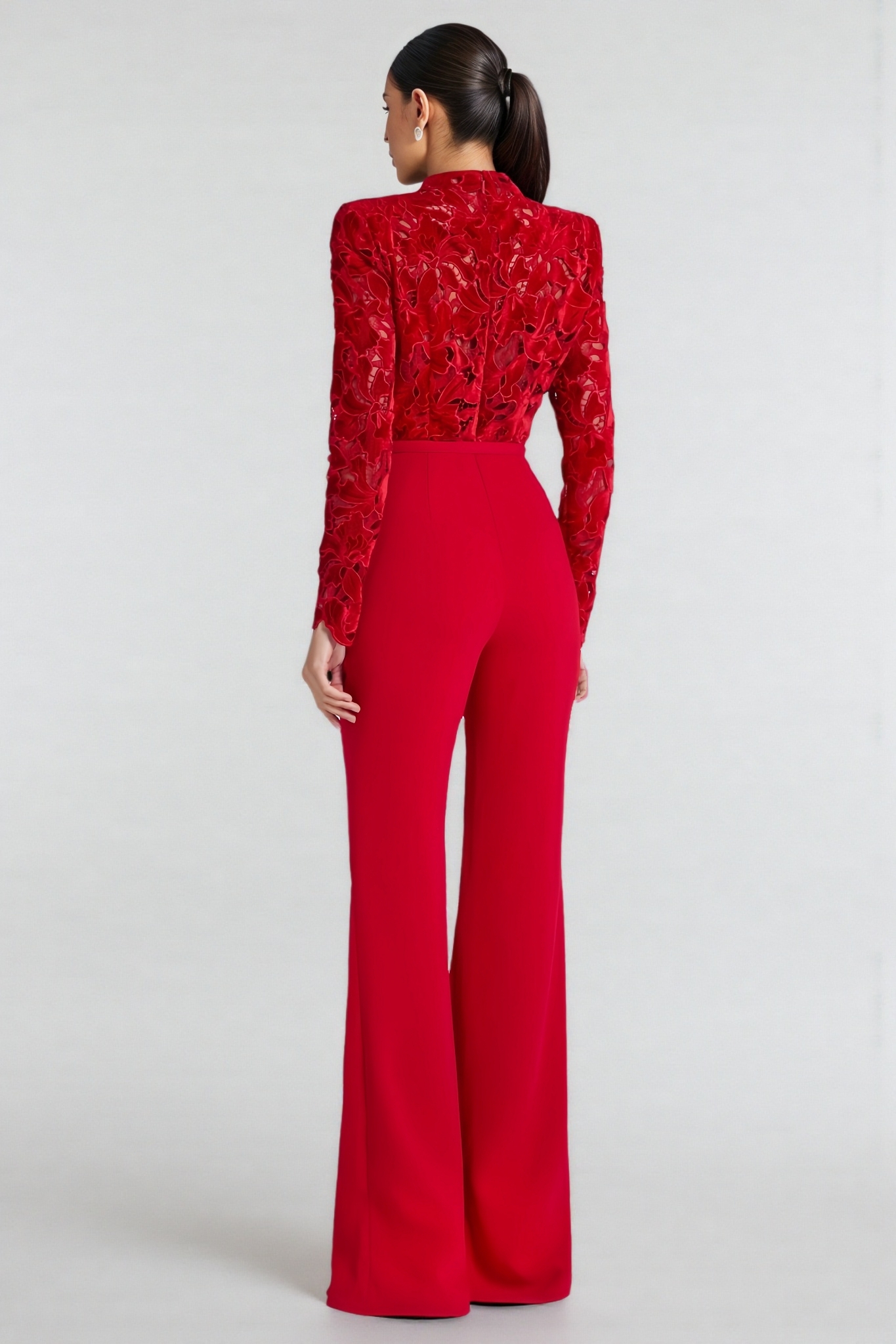 Riya Red Lace Jumpsuit