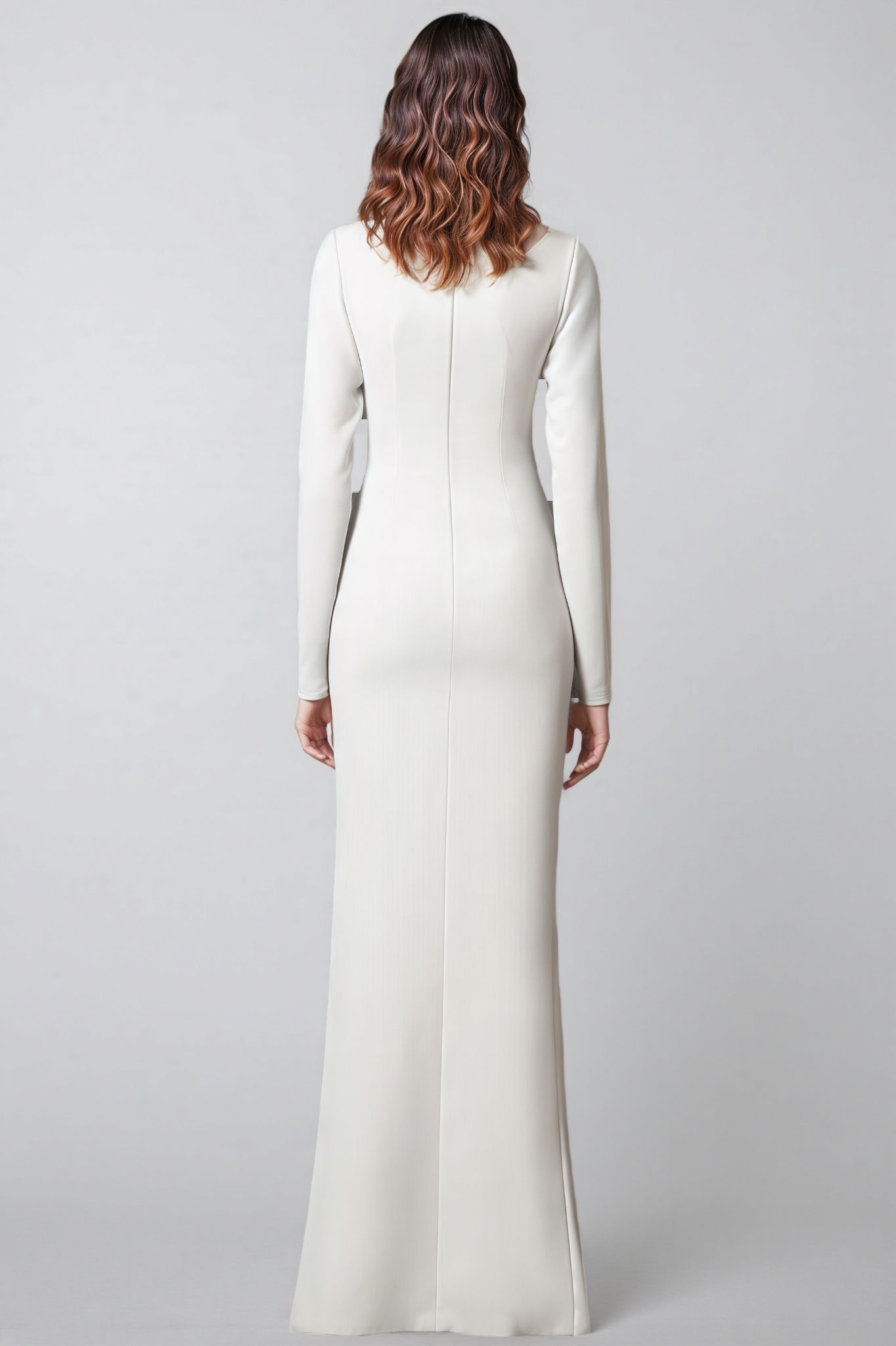 Junrty White Slit Openwork Beaded Maxi Dress