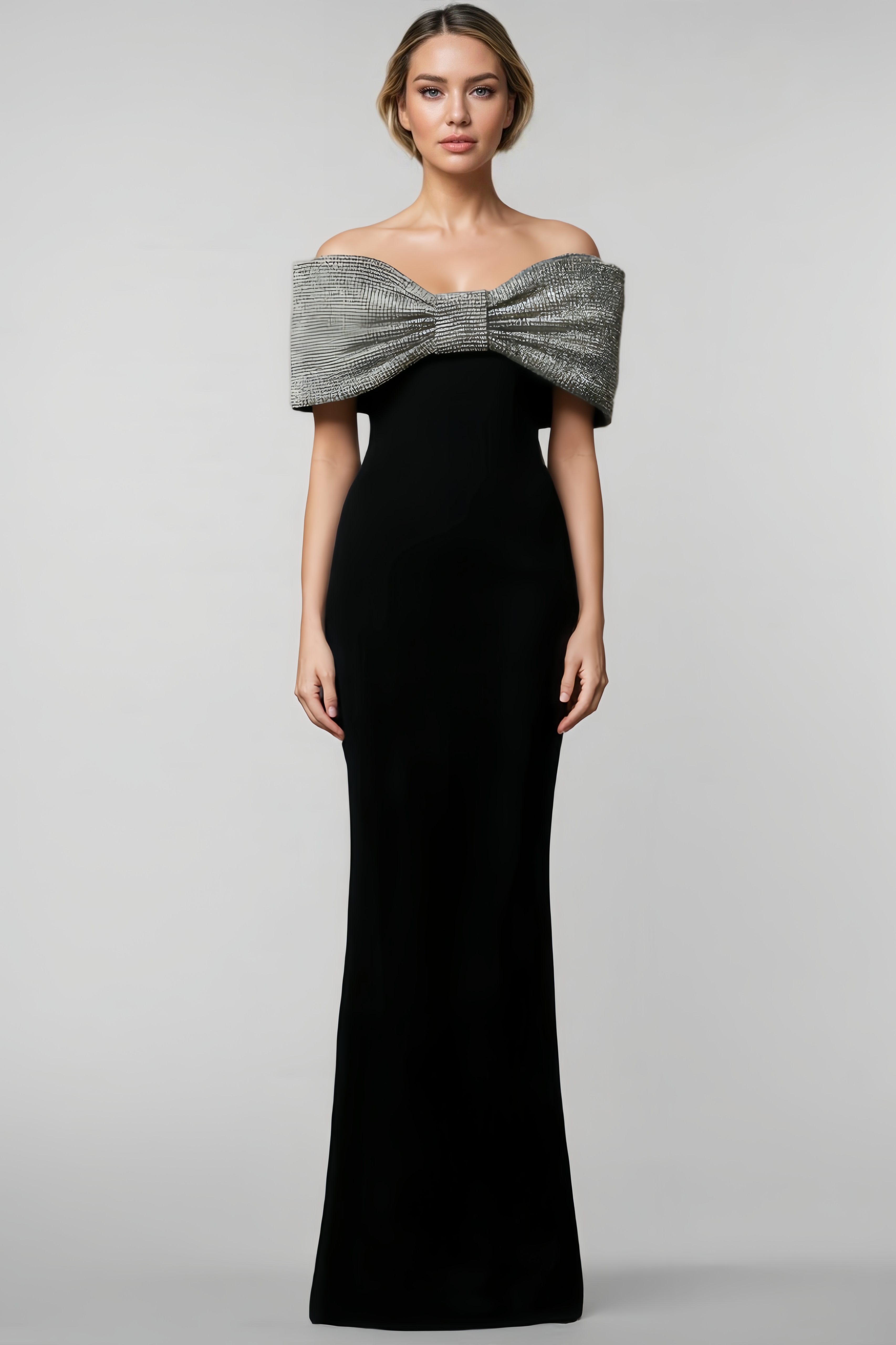 Hermosa Rhinestone Bow Maxi Dress