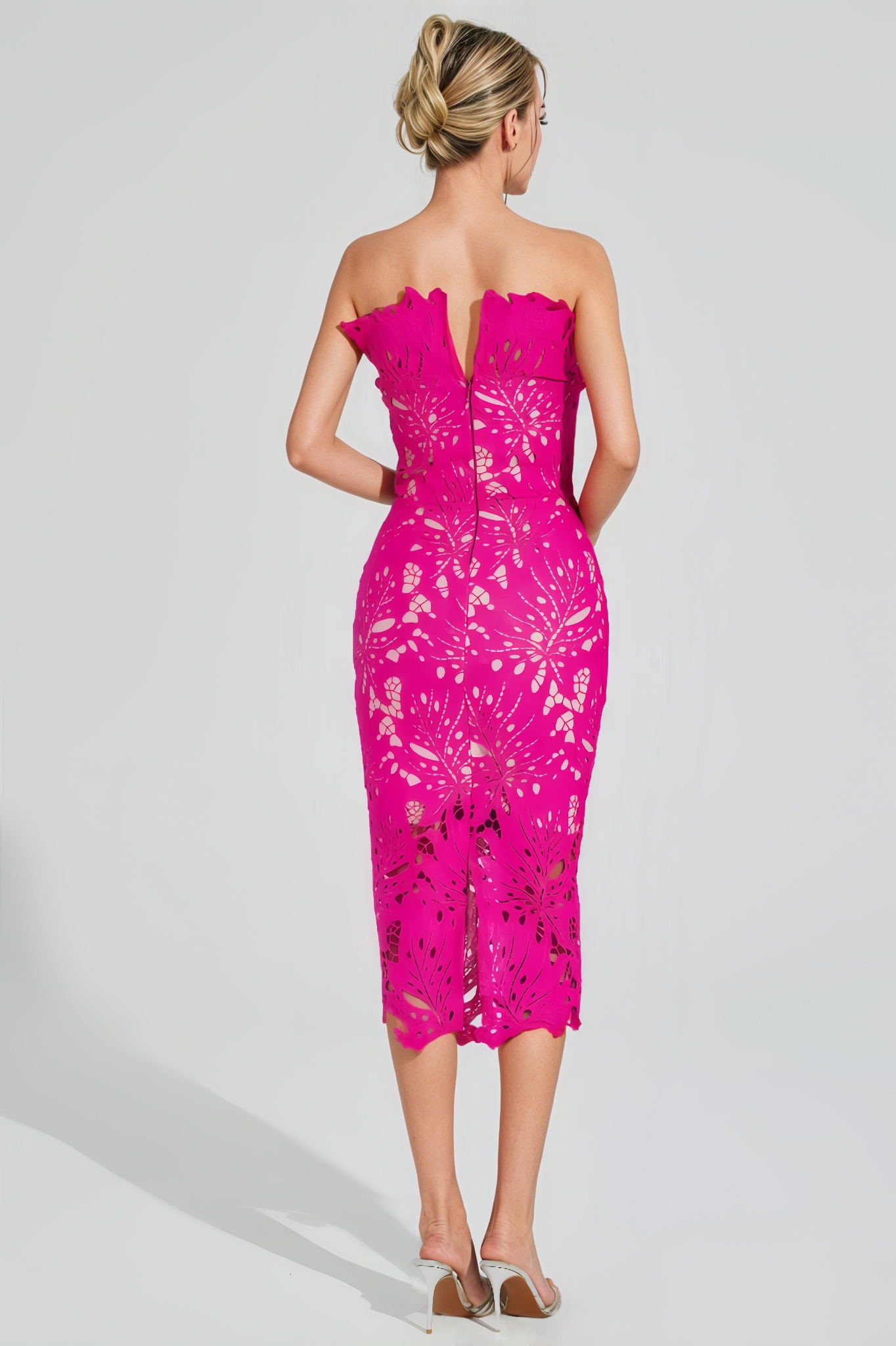 Mya Floral Lace Midi Dress