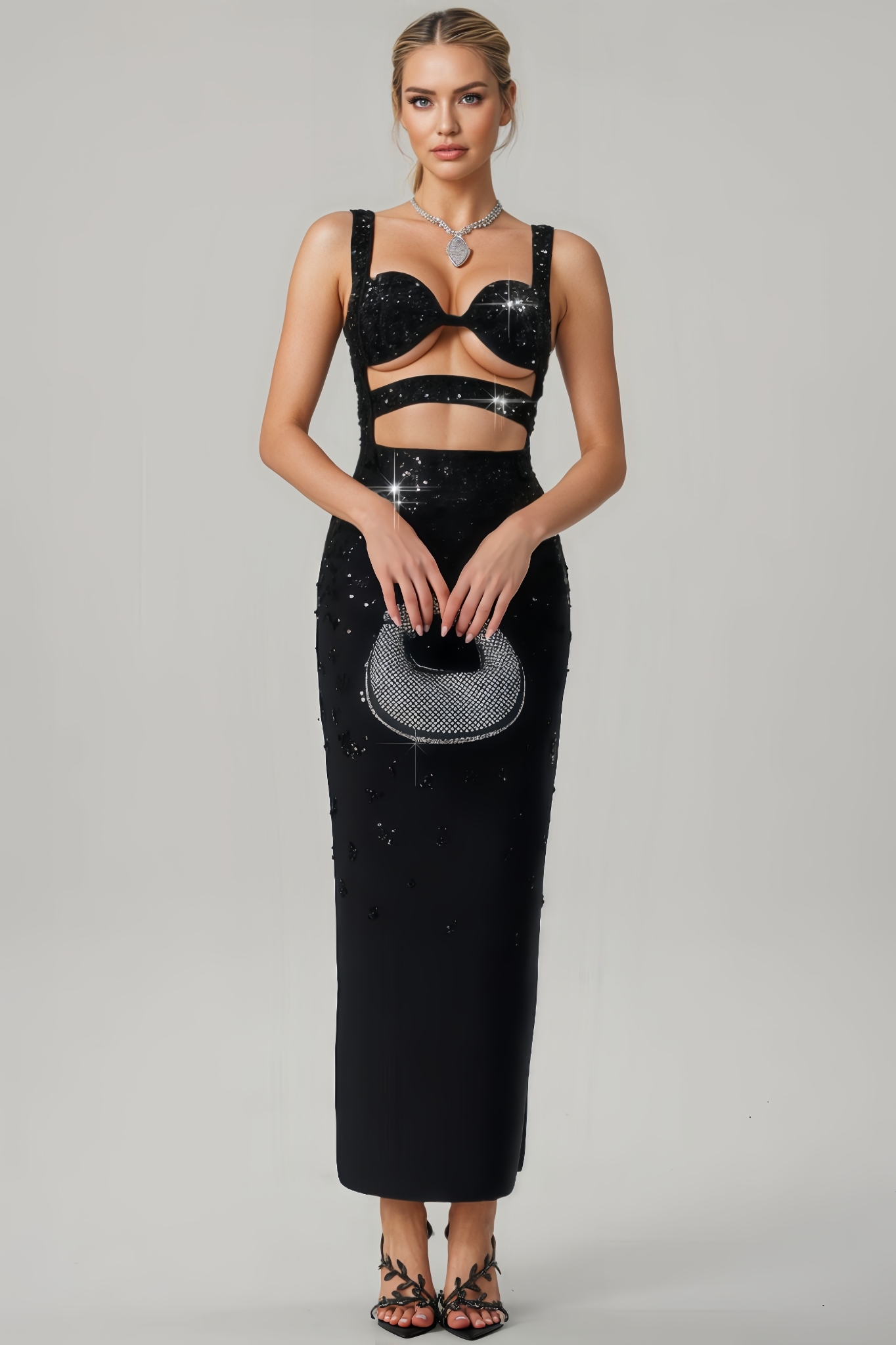 Milda Sequin Bandage Maxi Dress