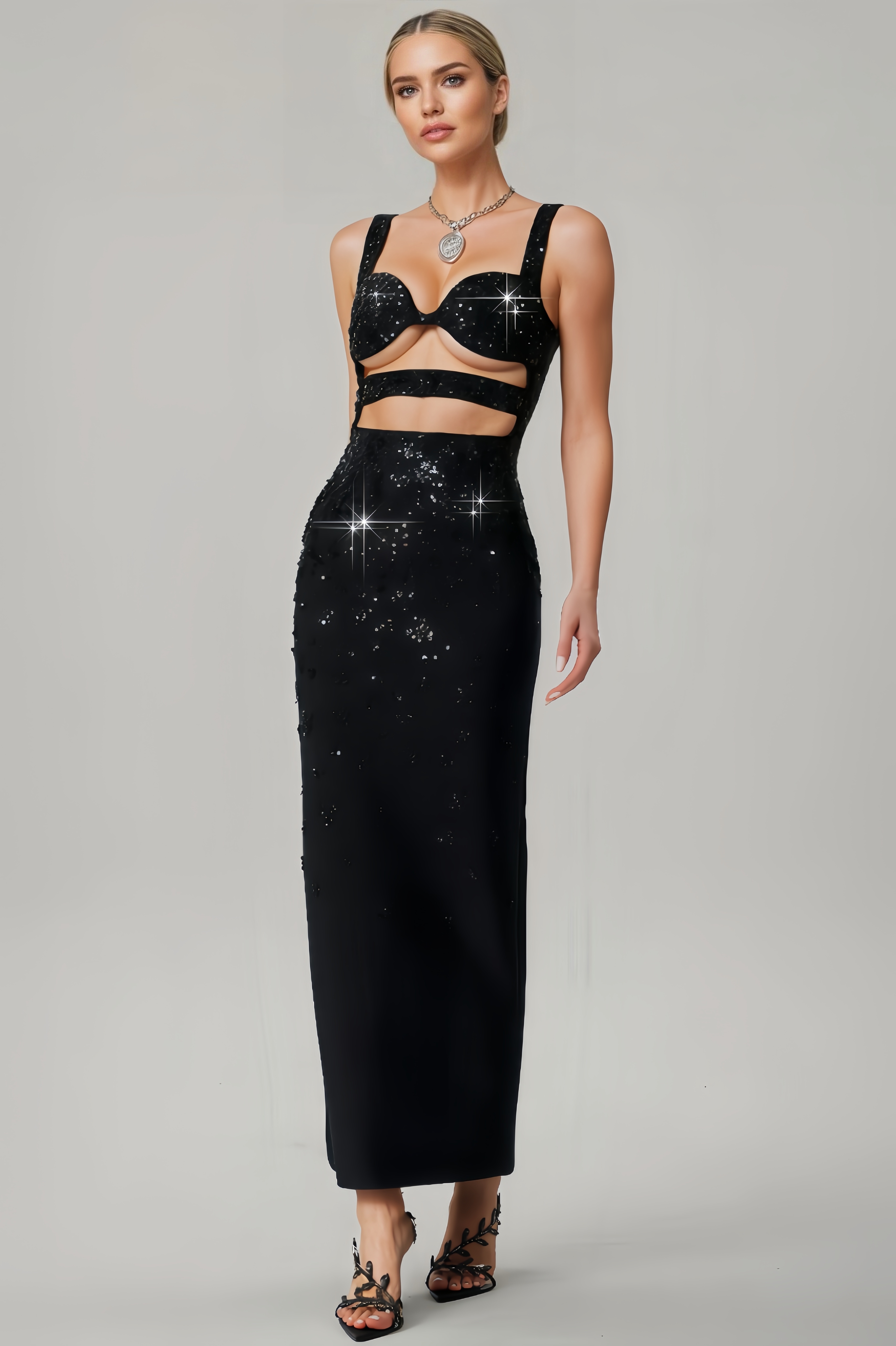 Milda Sequin Bandage Maxi Dress