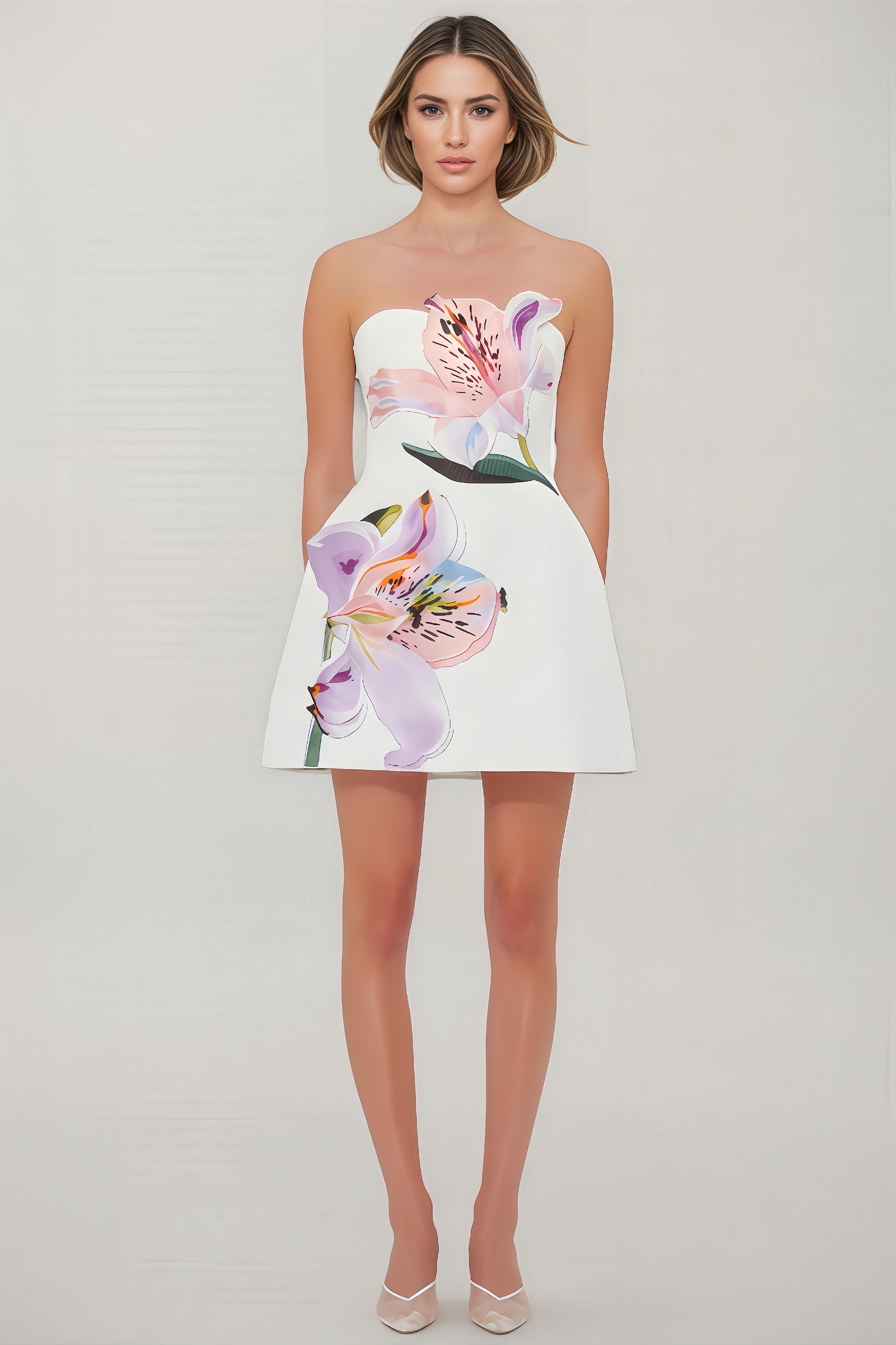 Ifeom Floral Bustier Mini Dress