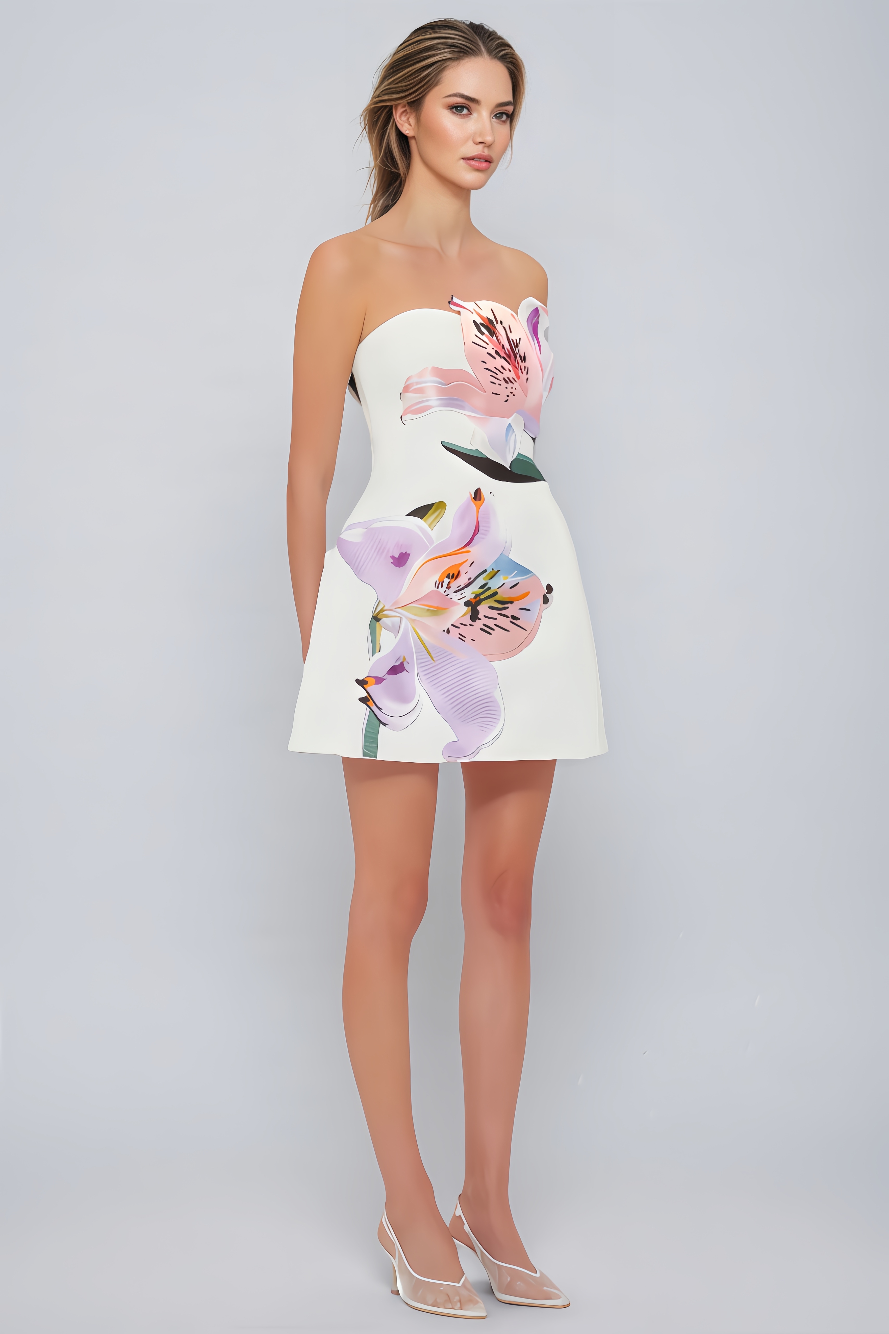 Ifeom Floral Bustier Mini Dress