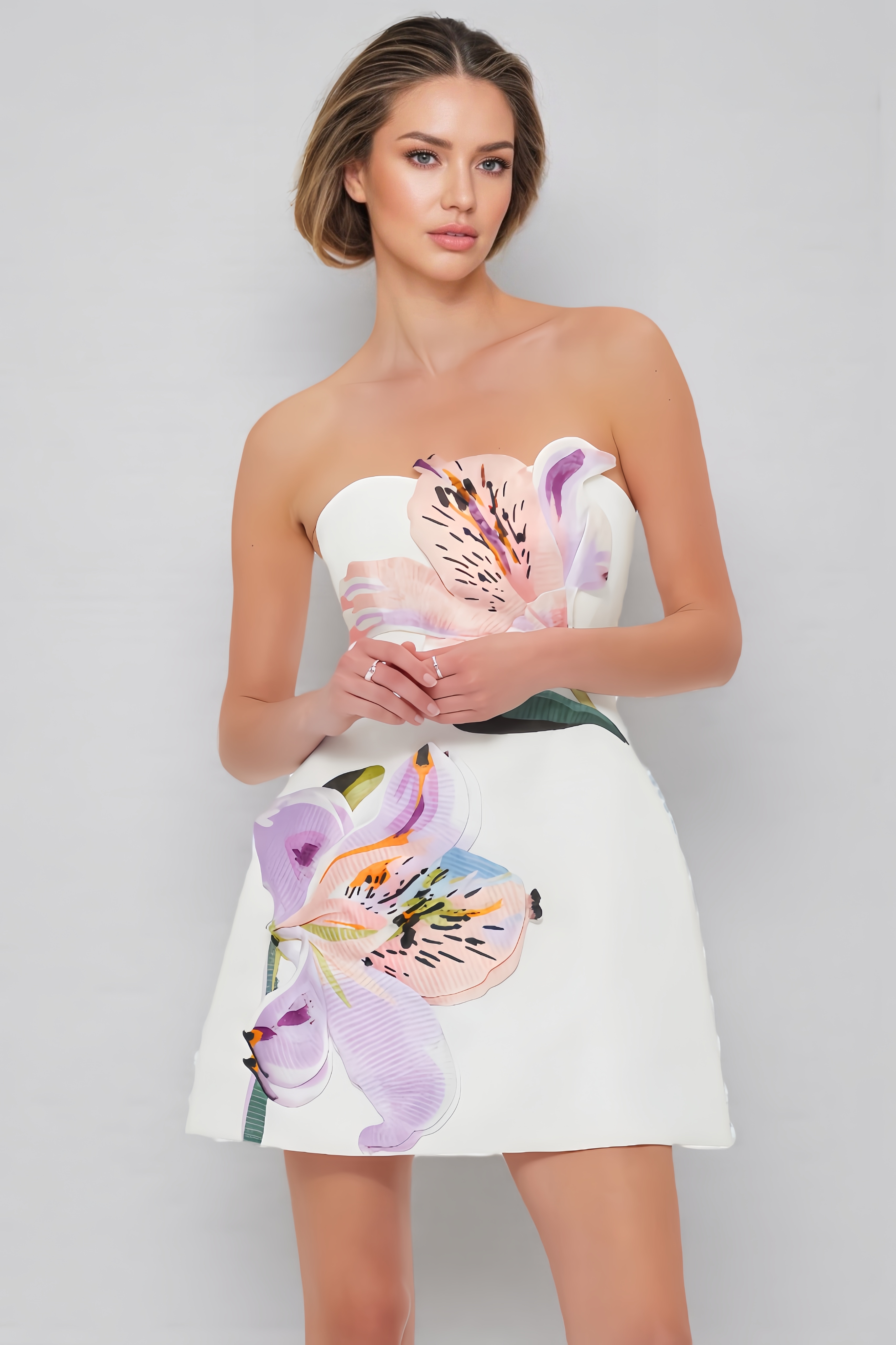 Ifeom Floral Bustier Mini Dress