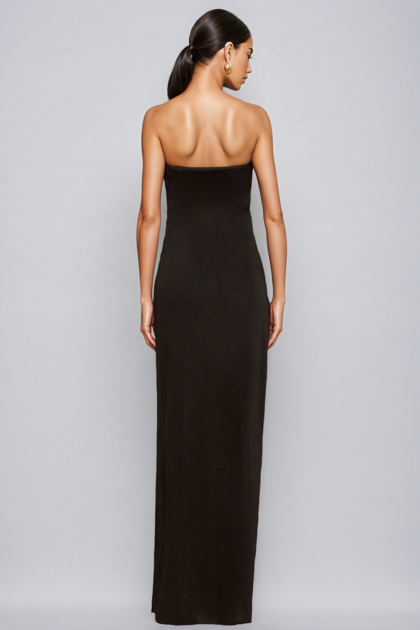 Jeandi Black Bustier Bandage Maxi Dress