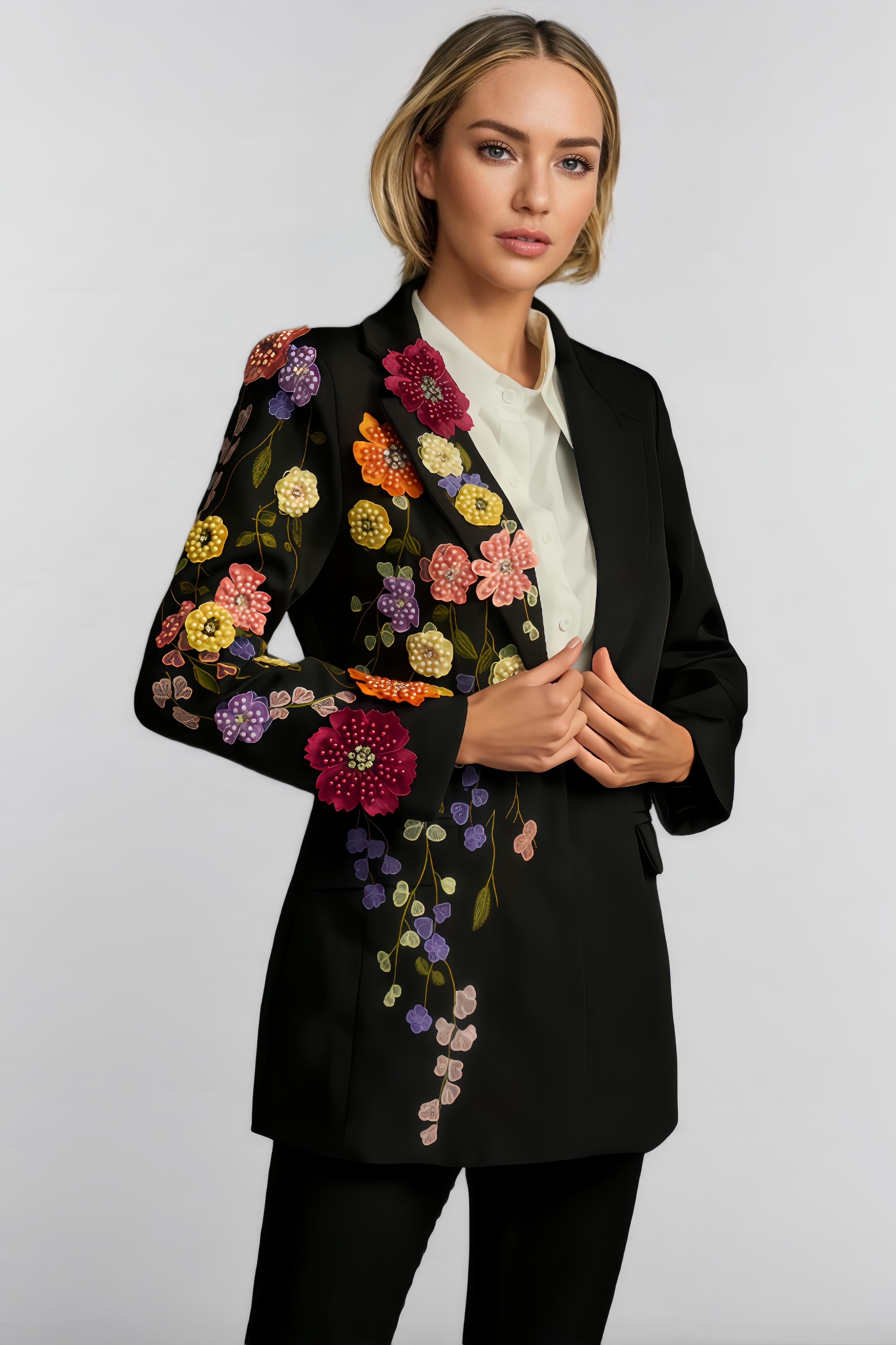 Eliza Flower Embroidered Blazer