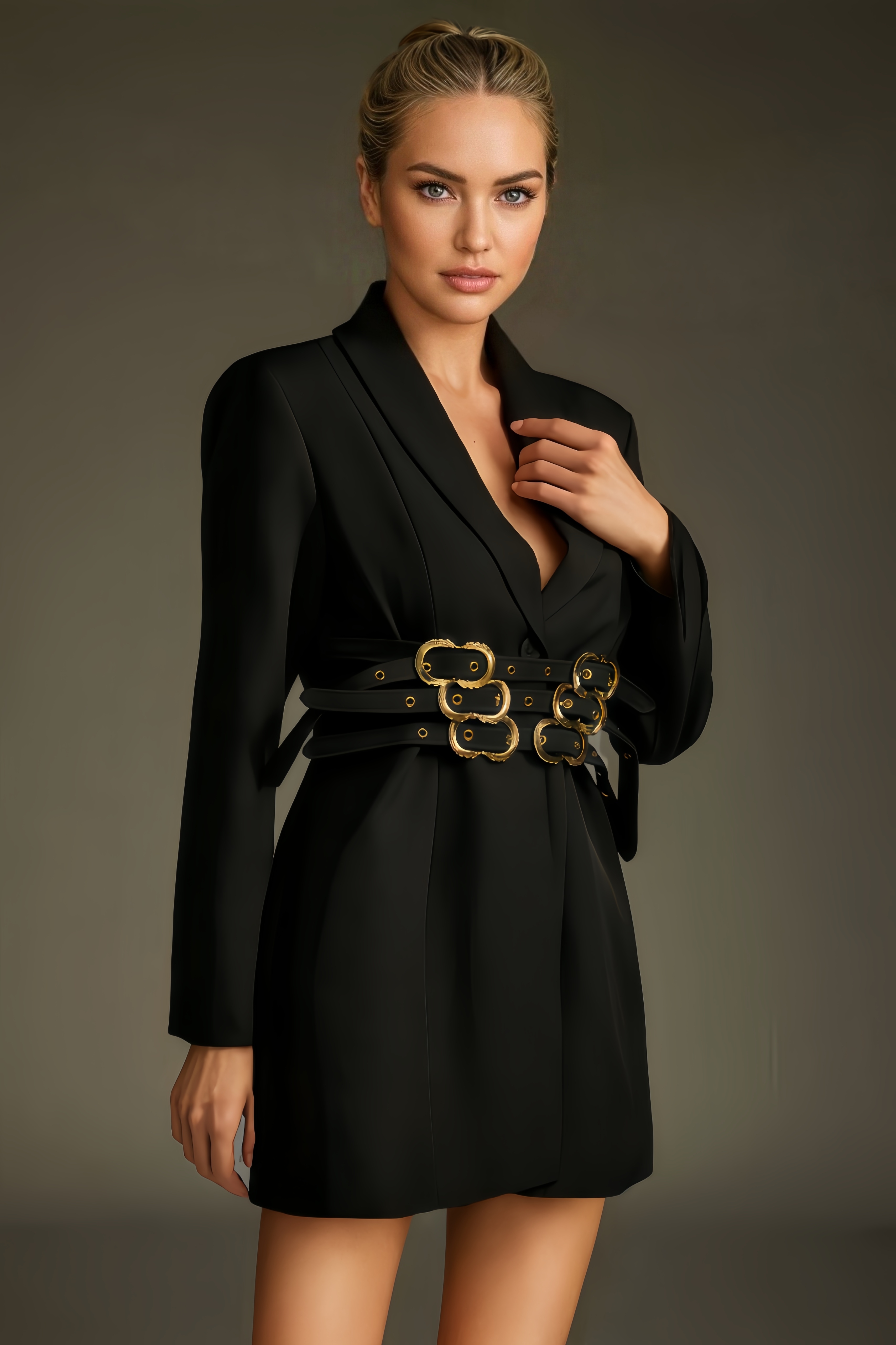Long Sleeve Belted Blazer