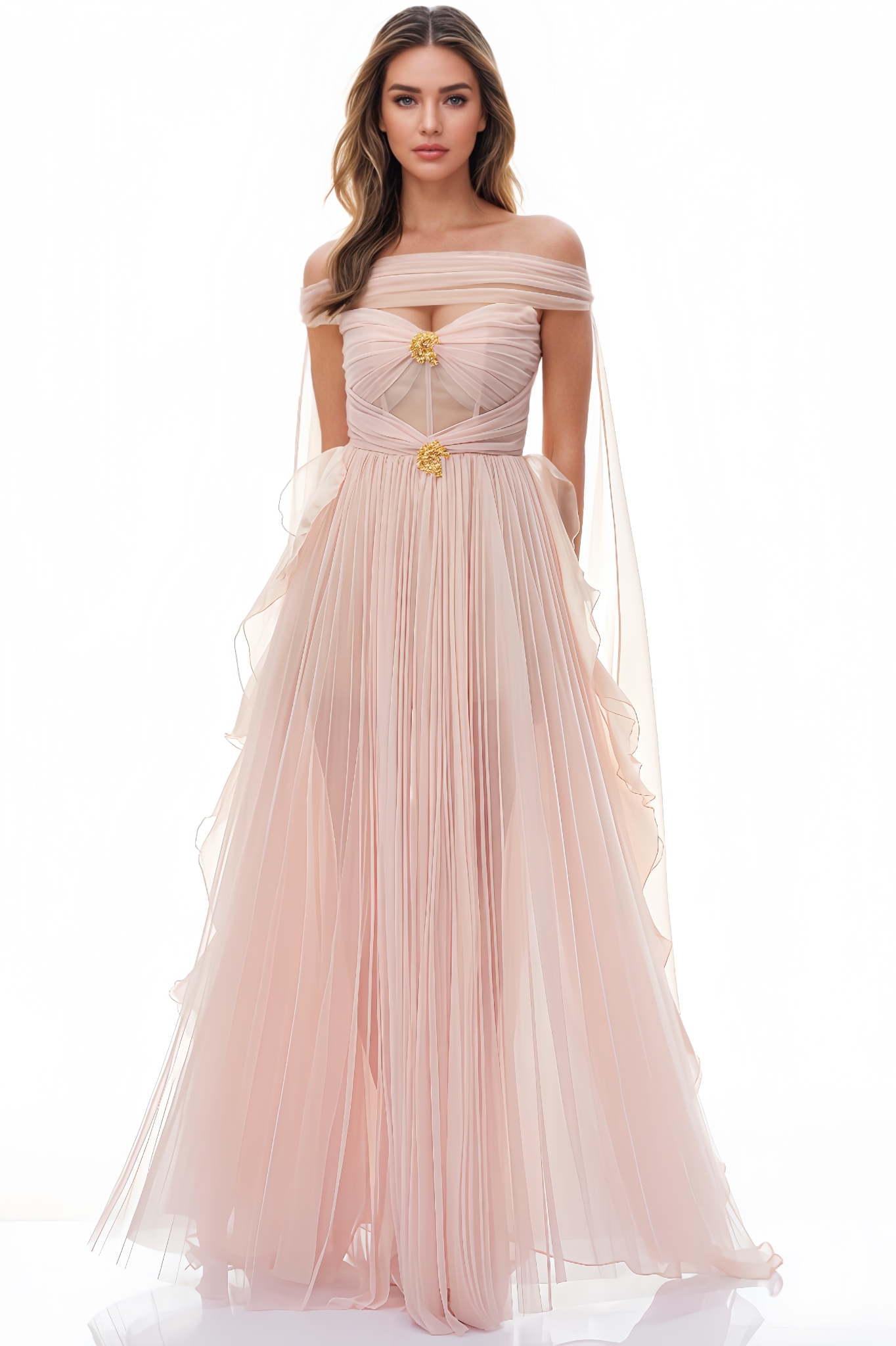 Vori Cape Design Maxi Dress