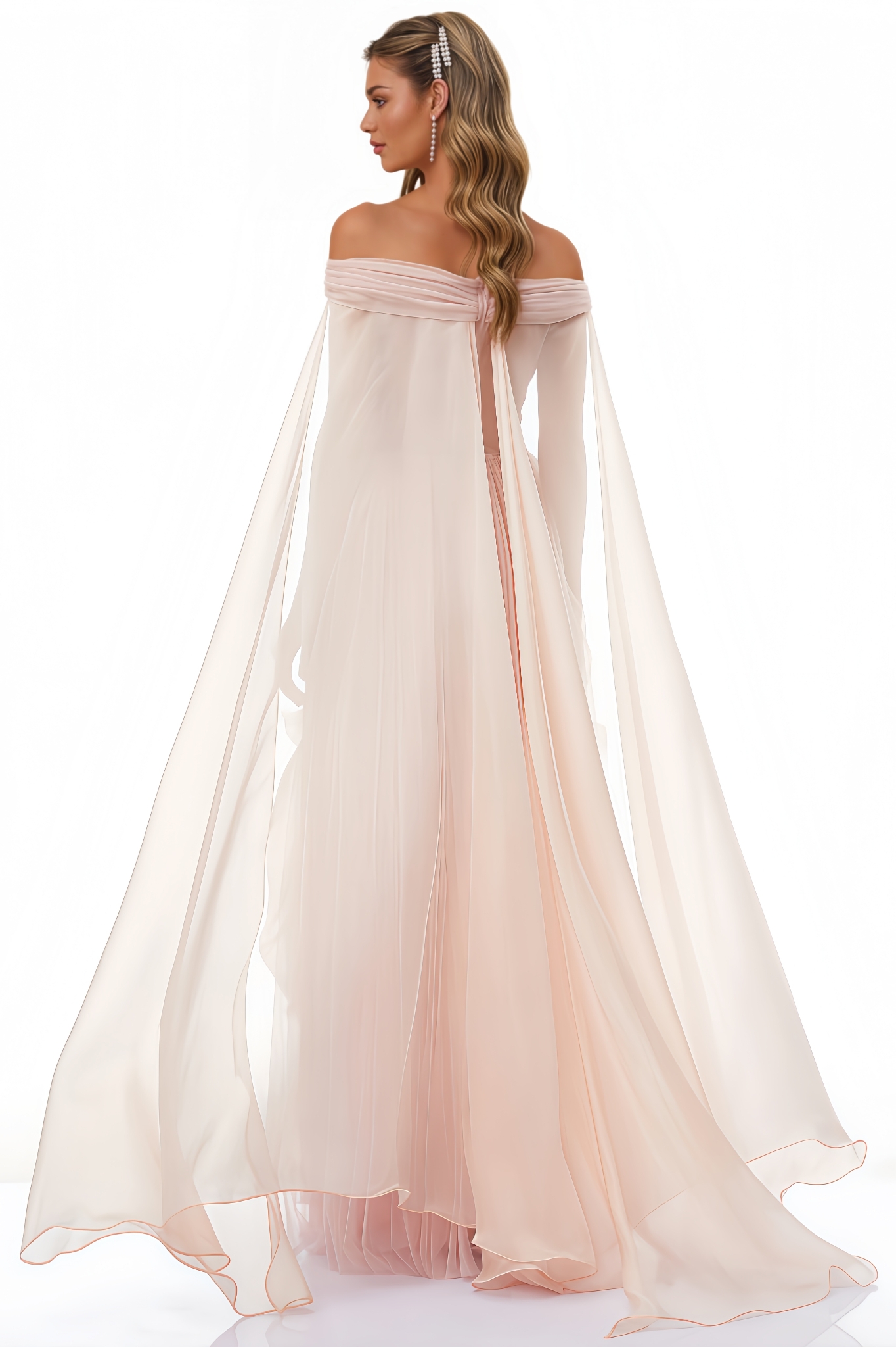 Vori Cape Design Maxi Dress